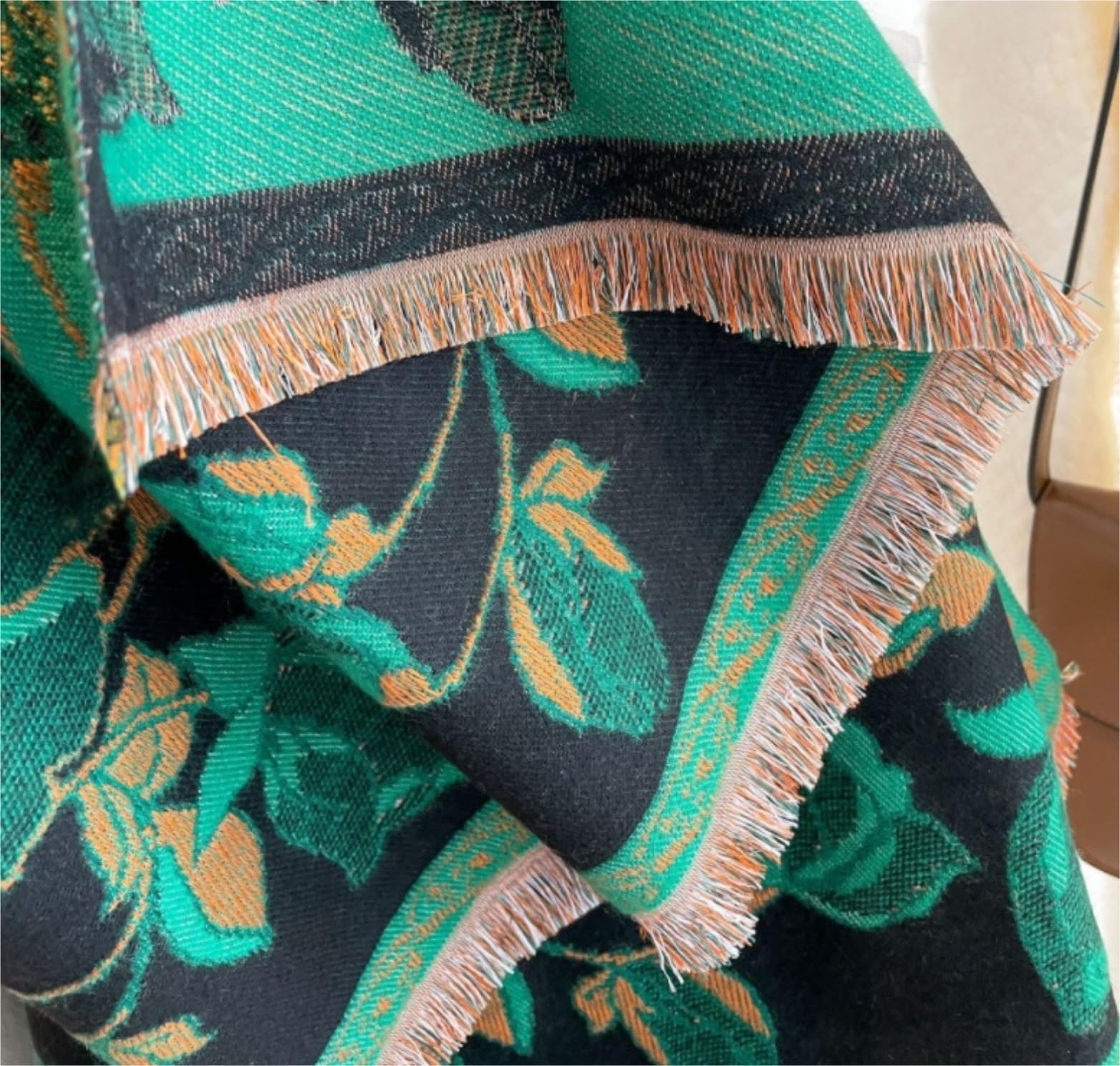 Bufanda Chal Bufanda Salvaje Cálida De Doble Cara, Chal Con Estampado De Flores Para Invierno Y Otoño, Grueso Para Mujer Suave y Cálida