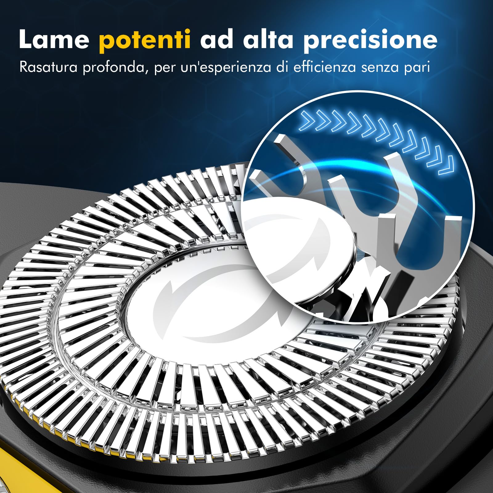 Rasoio Elettrico Testa Calva Uomo, IPX7 Impermeabile Rasoio Elettrico Barba, 6D Rasoio Testa Magnetiche, Rasoio Capelli Uomo Testa Calva con Display LED &Type-C