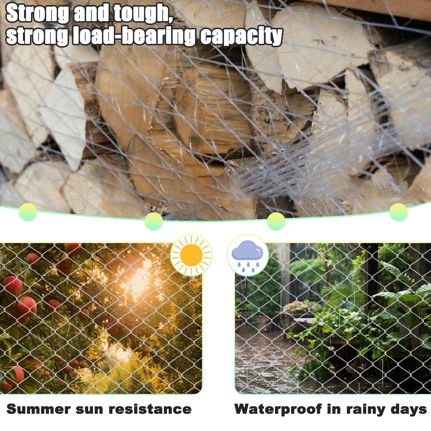 TELAOBAN Cat Net Balcony, 10 x 3 m Anti Bird Net, Cuttable Anti Bird Net, Reusable Anti Bird Net - Image 4