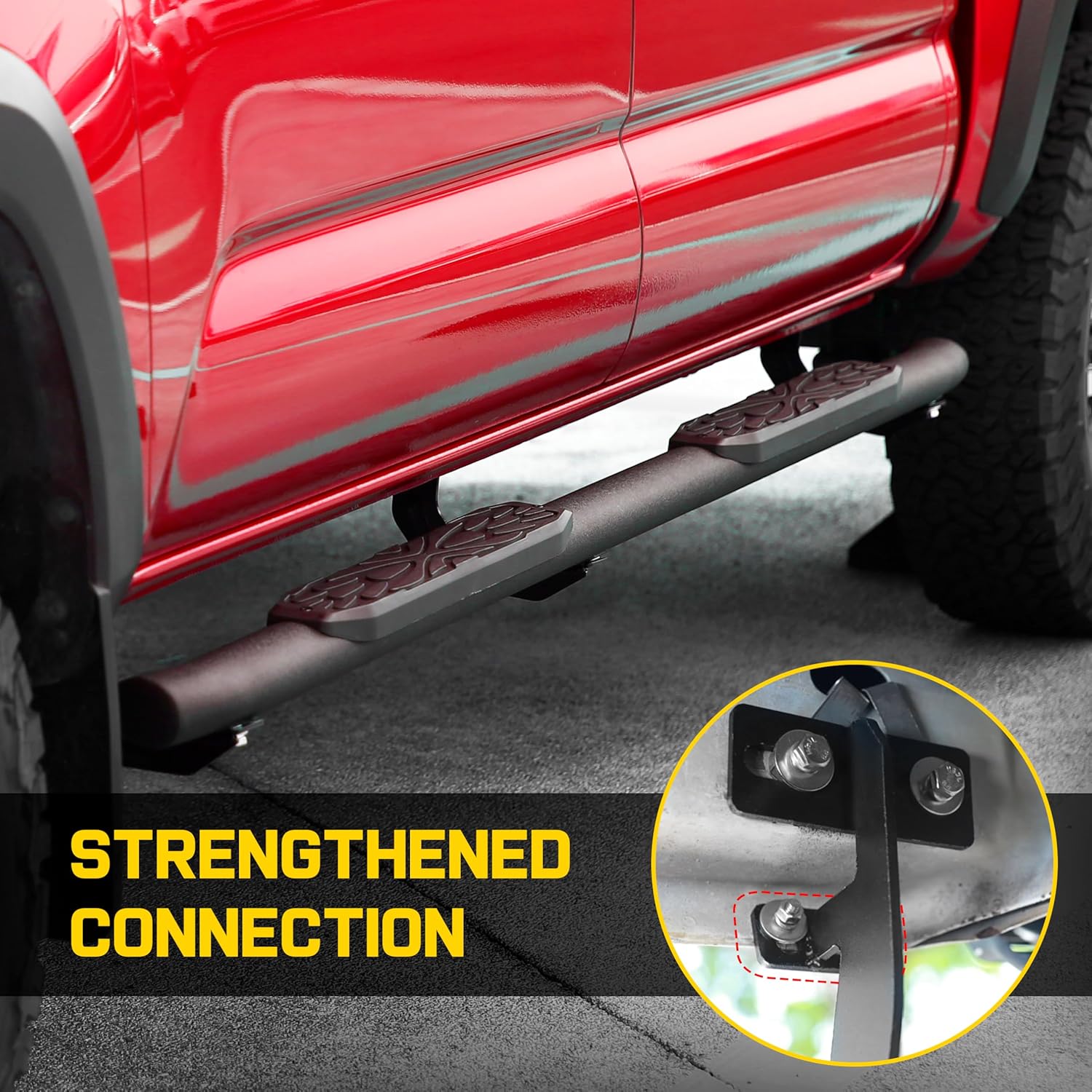 3.5 Inches Oval Tube Bar Running Boards Compatible with 2009-2018 Dodge Ram 1500 Crew Cab, 2010-2026 Ram 2500 3500 Crew Cab. Side Steps and Carbon Steel Step Bars.