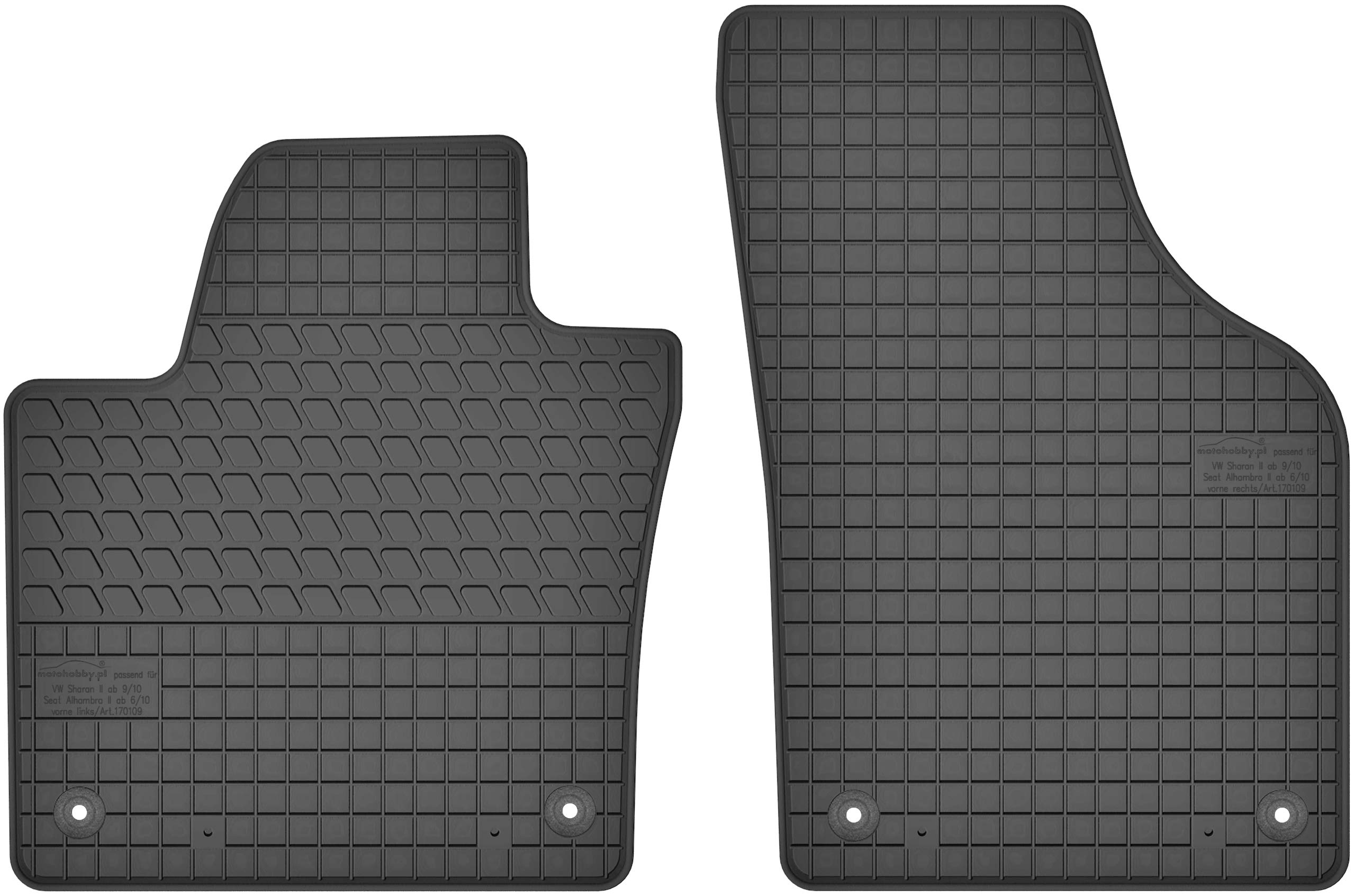 Motohobby rubberen matten voorzijde rubber vloermatten set voor Seat