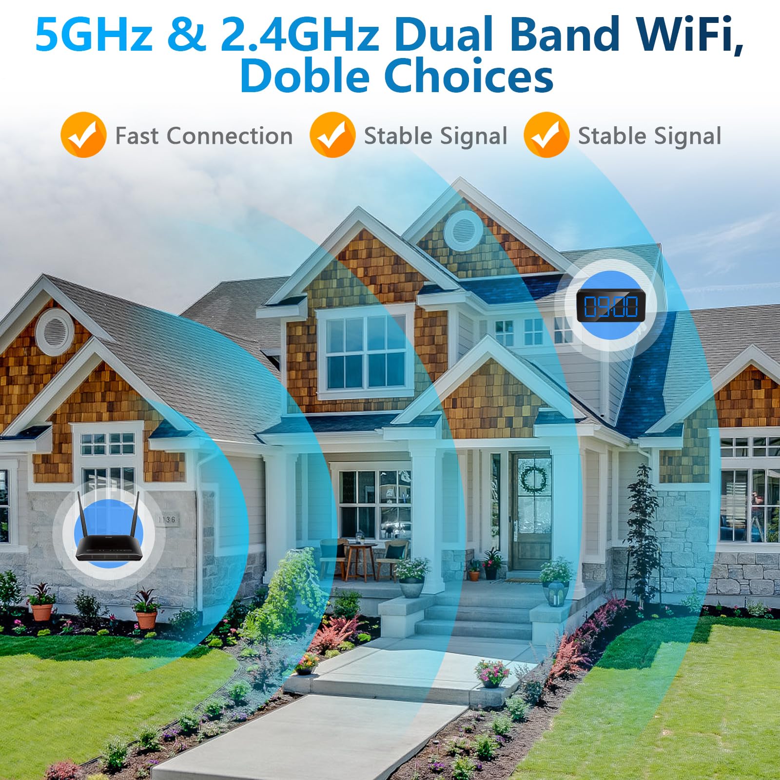 Telecamera Nascosta Spia WiFi, Dual Band Microcamera Spia Senza Fili, 1080P HD Spy Cam Orologio Videocamera Telecamera di Sicurezza con Visione Notturna IR Rilevamento di Movimento Controllo Tuyasmart