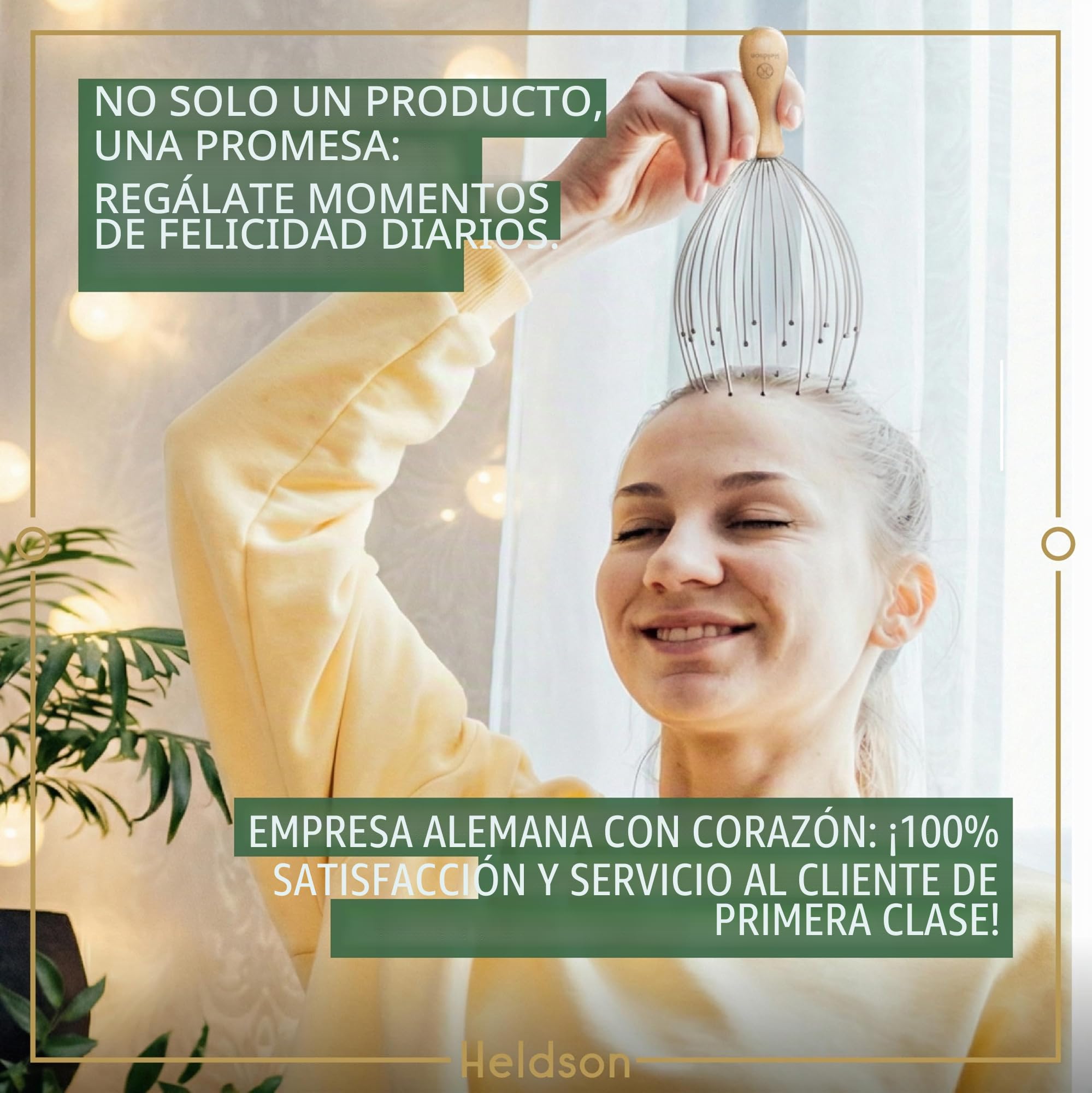 ELDSON® Masaje de cabeza de araña FSC®100%, masajeador de cabeza, masaje de cabeza y masaje de cabello, masajeador de cuero cabelludo, rascador de cabeza, regalo de bienestar