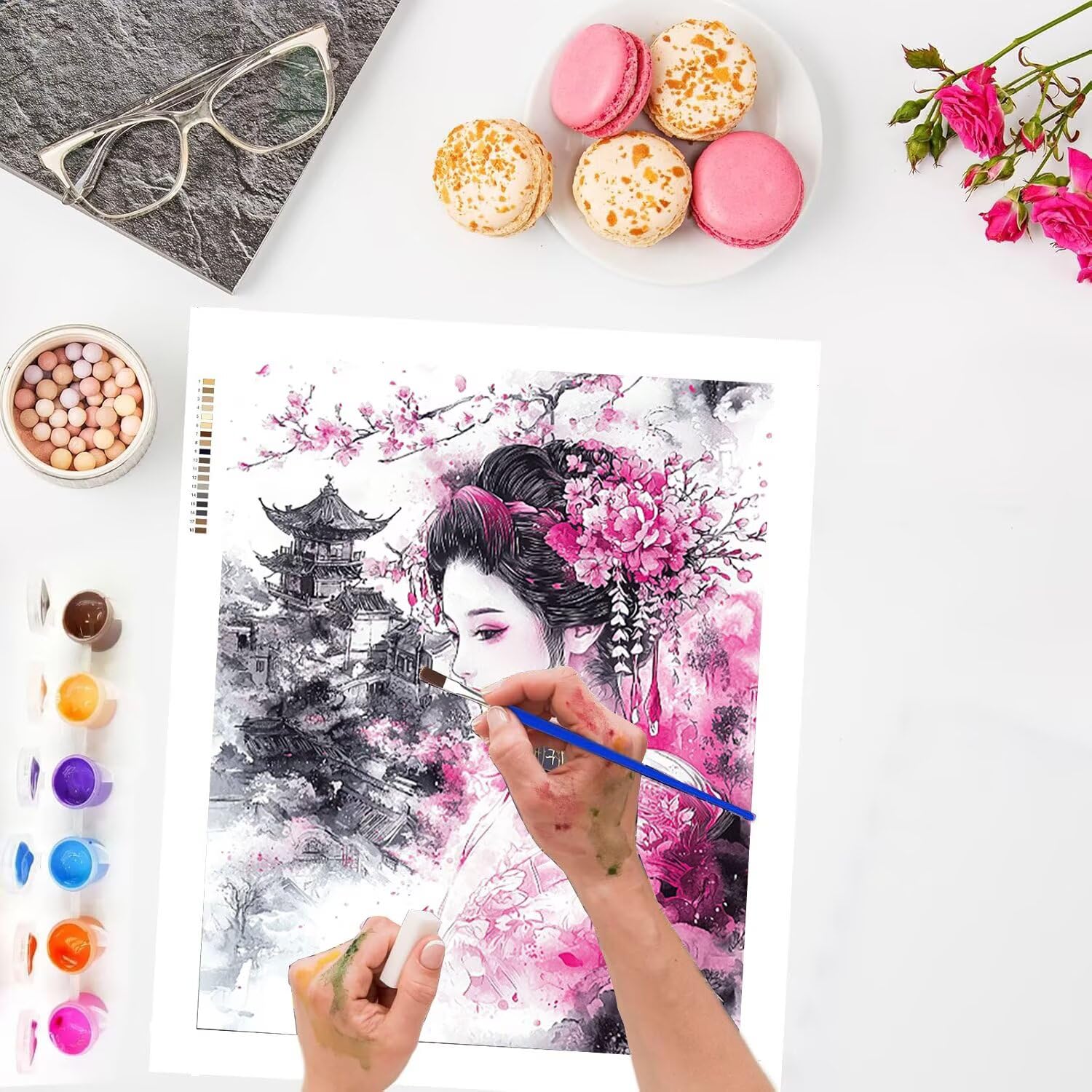 Dipingere con i Numeri Adulti Paesaggio della geisha, 60x80cm s-1055