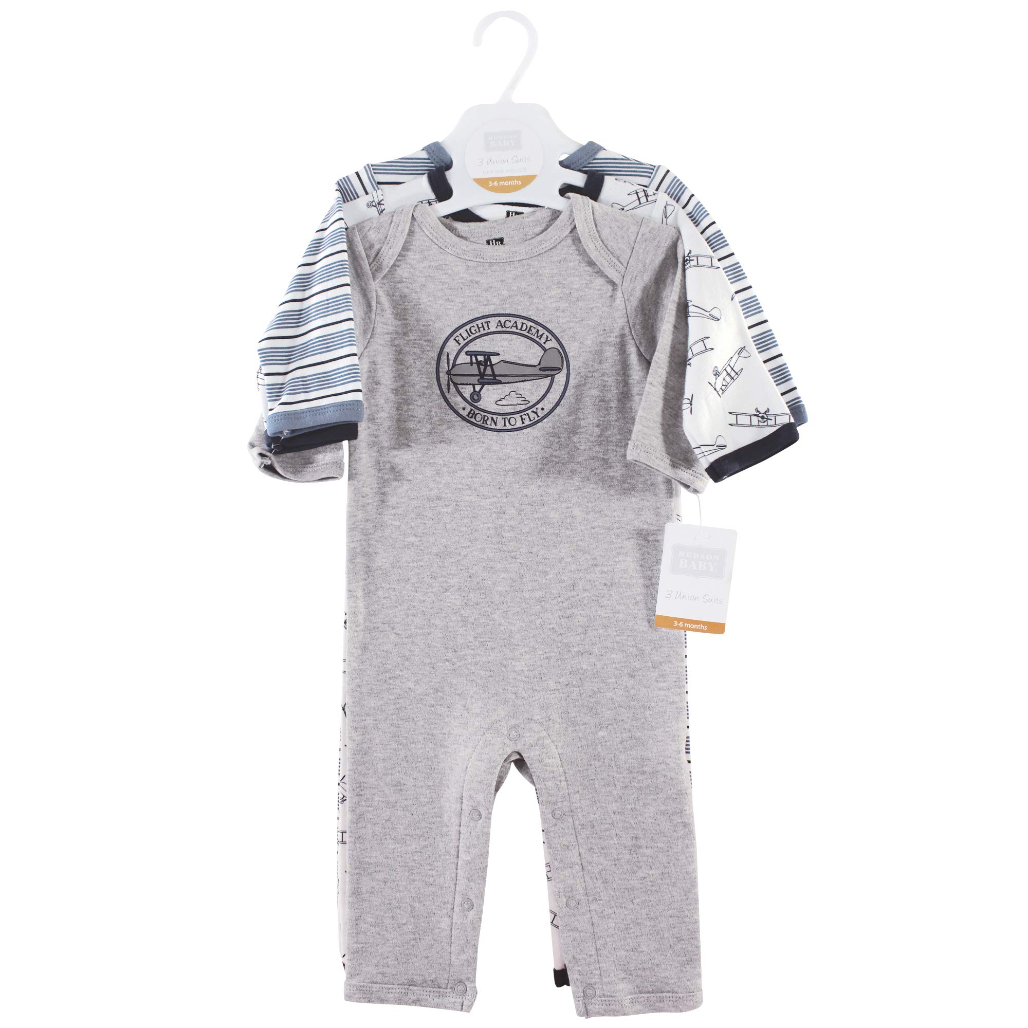 Hudson baby Combinaison Union en Coton, Lot de 3 Ensemble Layette bébé-garçons