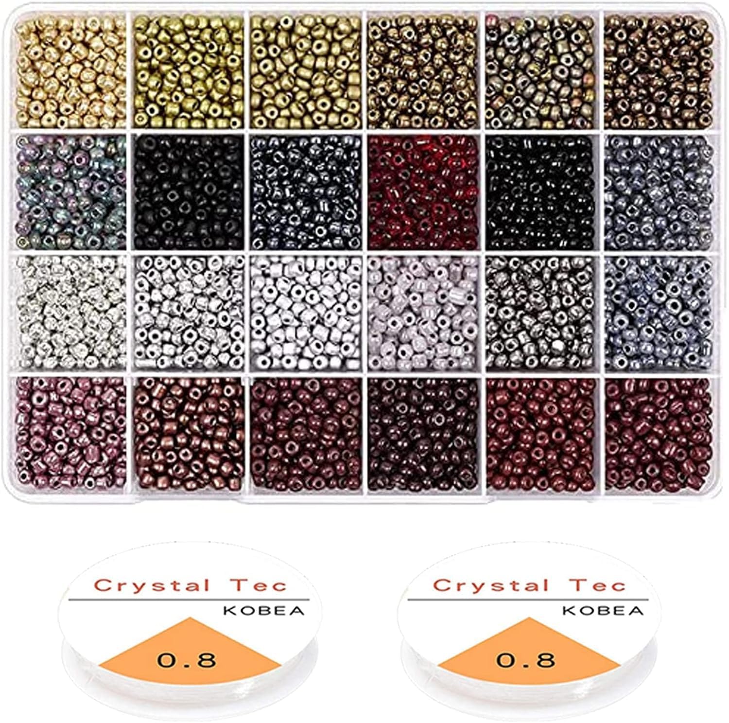 Prettme 4mm 6/0 Glass Seed Beads for Bracelet Making Kit - 3360pcs Dark Brown Small Craft Beads for Jewellery Making, Friendship Bracelets, DIY Bracelets & Necklaces — image 1