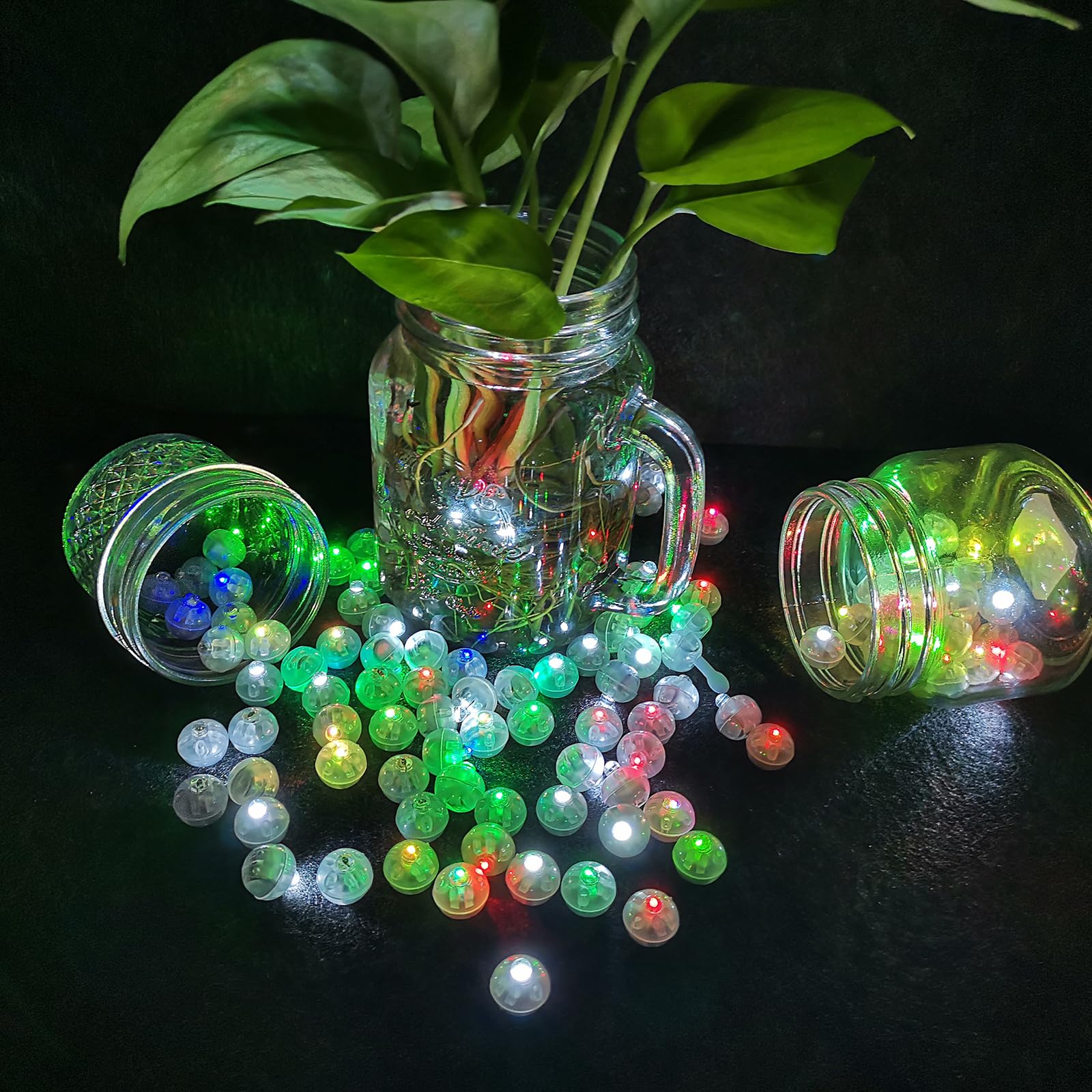 Mini-LED-Kugelleuchten Mit Haken – 50 Stück, Wasserdicht, Warmweiß, Für Party-Deko