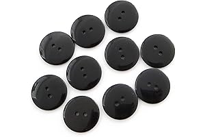 Black Buttons 1 Inch (1”) 2 Hole 10 Pieces