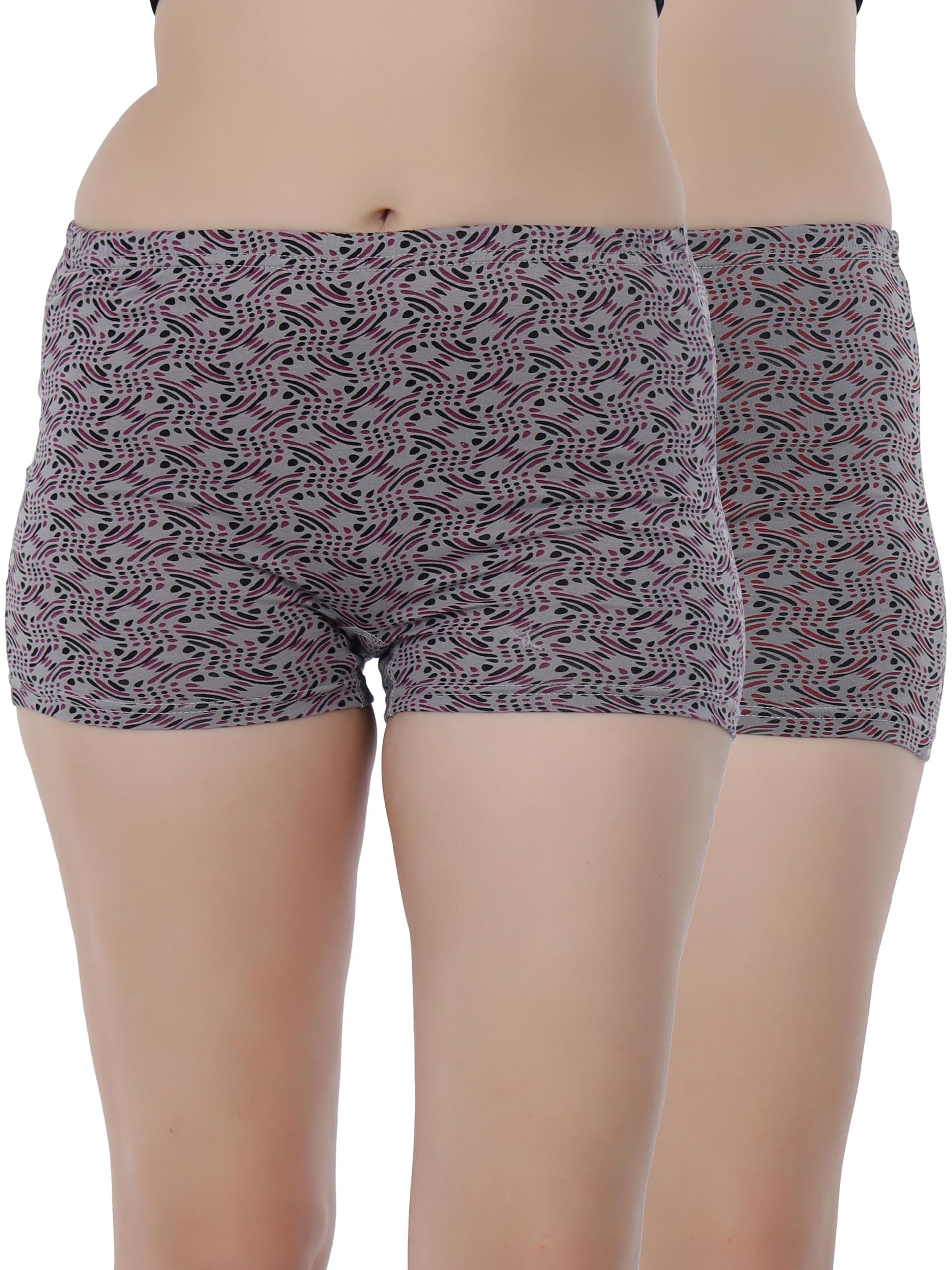 selfcare Women Solid Cotton Mid Rise Boy Shorts Panties (Pack of 2) (SN3501-3XL, Purple & Red)-picture-51