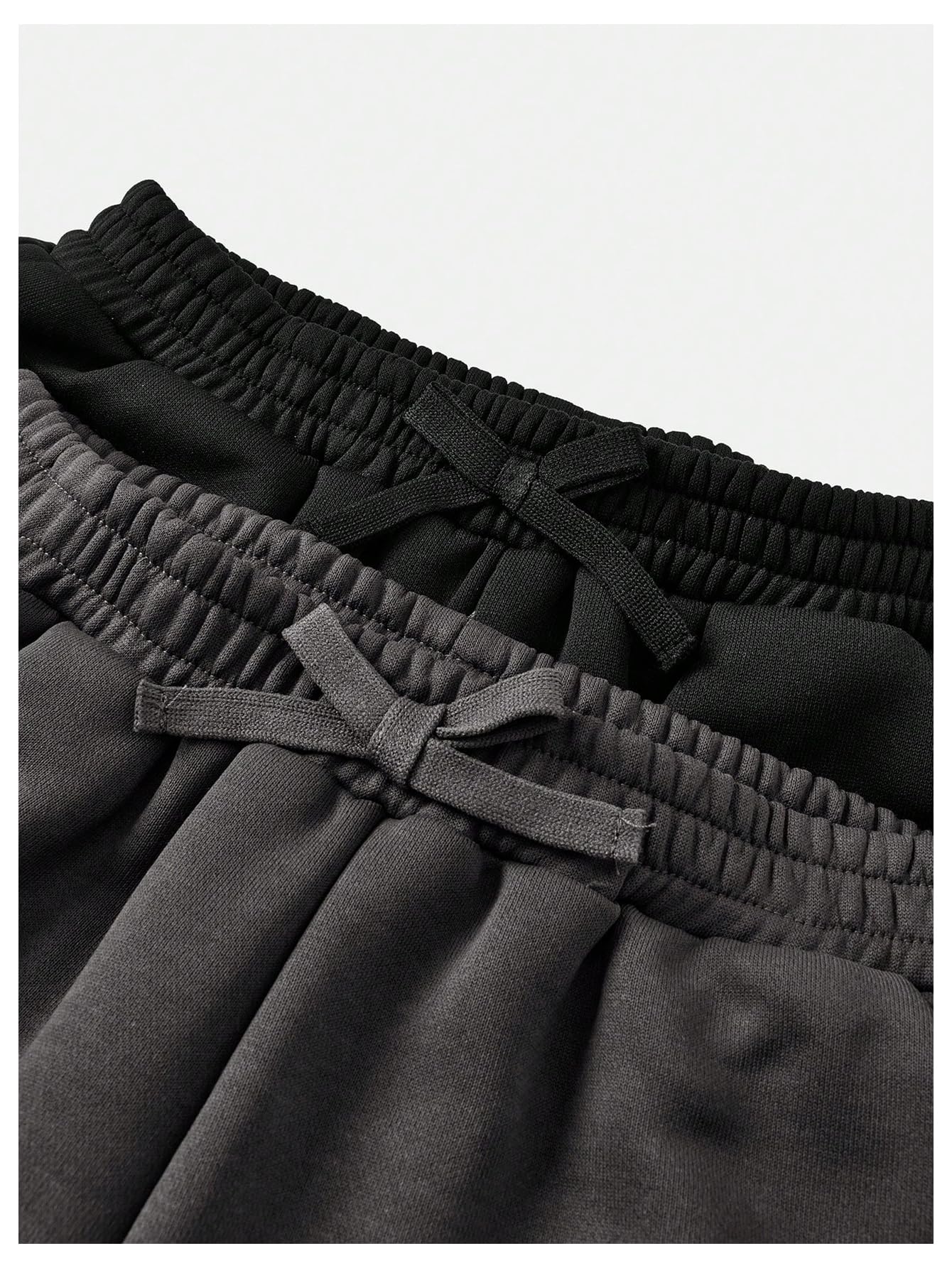 RoseSeek Paquete de 2 pantalones deportivos para niña, cintura elástica, pierna recta, cintura alta, casuales, holgados