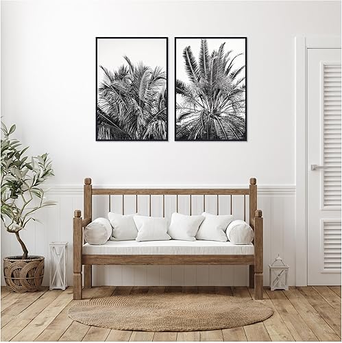Miniatura 8 de Kate and Laurel Palms No. 13 & No.15 2 Piece Framed Canvas Wall Art Set by Alicia Bock, Sylvie Beaded Black Modern Contemporary, Nature Art for Wall