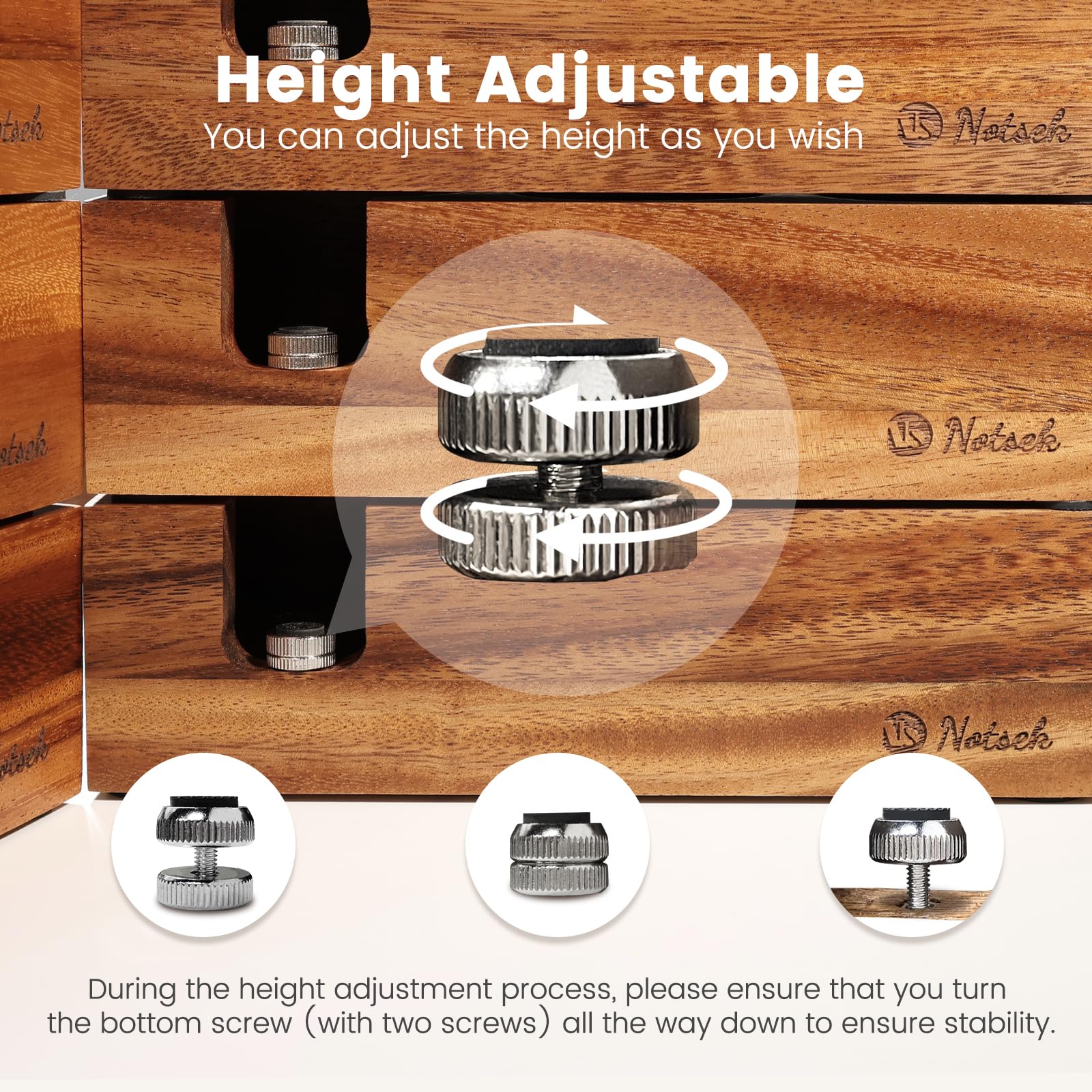 Station Bourrage Espresso Bois Noyer Station De Bourrage Café 58mm Réglable En Bois De Noyer - Tamper Station 3 Trous Pour Accessoires Espresso