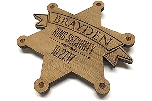 Adorn Your Big Day with the Rustic Charm of Our Wooden Wedding Badge