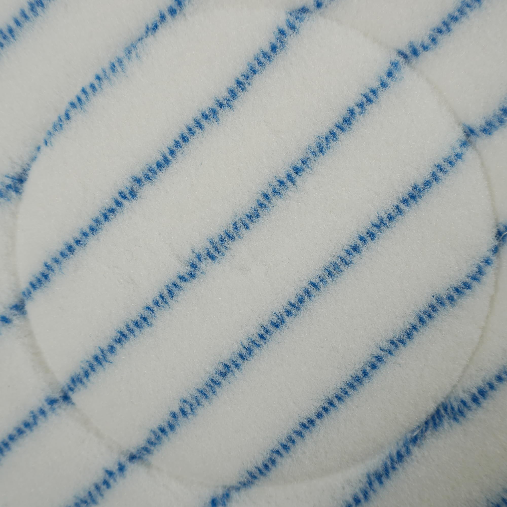 Almohadilla de limpieza universal para monorosse o autolavadora de microfibra de poliéster - ø 406 mm - blanco rayas azules
