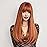 HAIRCUBE Auburn Wig with Bangs Long Hair With Bangs Red Hair Natural Appearance Heat-Resistant Synthetic Wig Daily Play Party Suitable For Fashionable Women 26 Inches