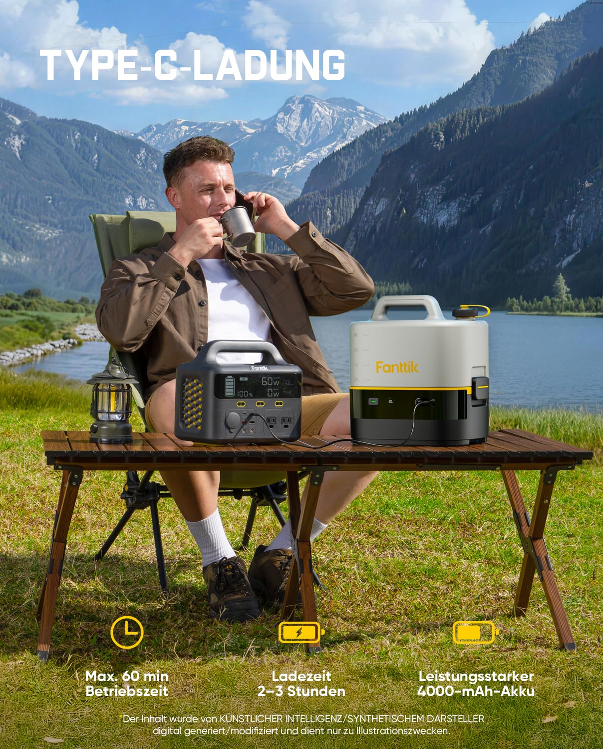 Fanttik NB10 Nano tragbarer Akku-Drucksprüher, 2,1-Gallonen-Tank, 72-98 PSI, HD-LED-Display, 4000mAh, mit Campingleuchte – tragbarer Hochdruckreiniger für Zuhause, Terrasse und Camping