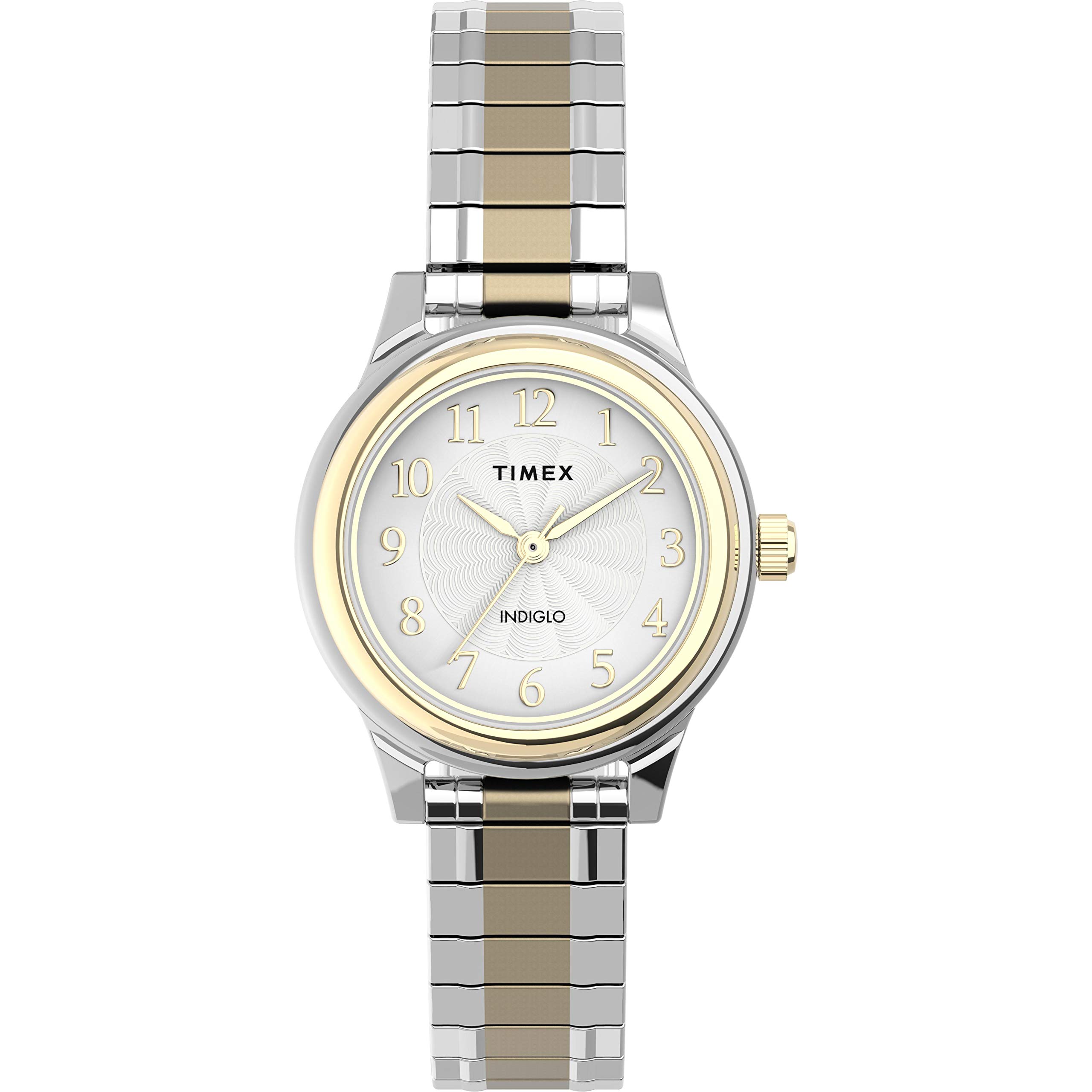 Timex Women's TW2U09200 Classic 28mm Two-Tone Stainless Steel Expansion Band Watch (TW2U092009J)
