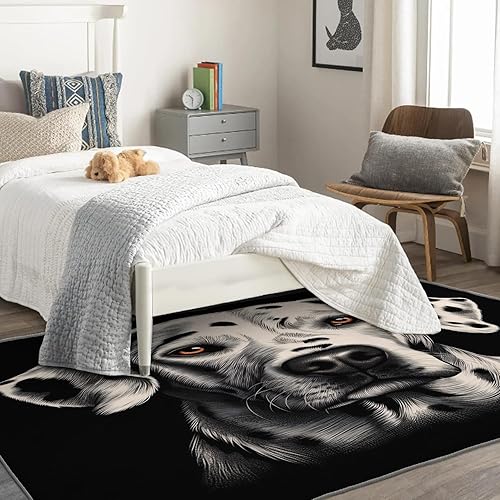 Miniatura 3 de Dalmatian Rugs for Entryway Bedroom Living Room, Black White 3x4 Area Rugs, Washable Non-Slip Soft Low Pile Rug, Dorm Dining Room Nursery Carpet,