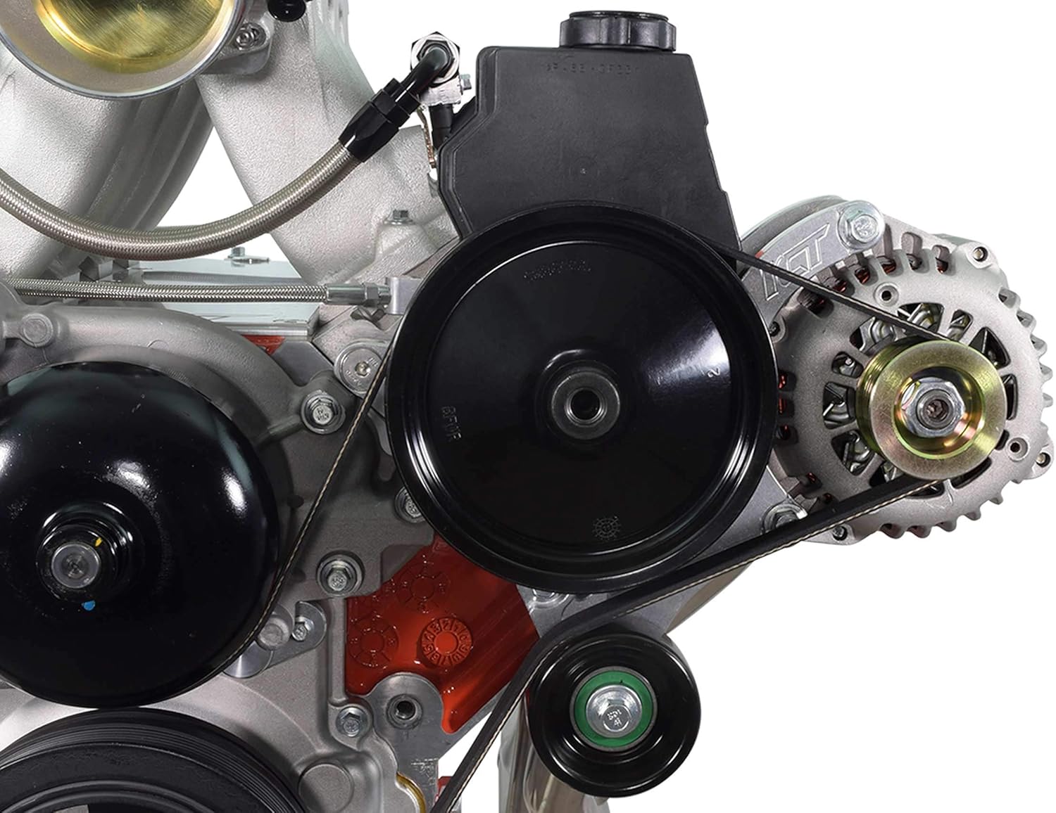 High Mount Camaro Spacing LS1 Power Steering Alternator Bracket Kit 551577-2 LM7 LR4 LQ4 LS6 L59 LQ9 LM4 L33 LS2 LH6 L92 L76 LY2 LY5 LY6 LC9 LFA LH8 LMG LS3 L98 L9H L20 L94 LZ1 L99 L96 LC8 L77