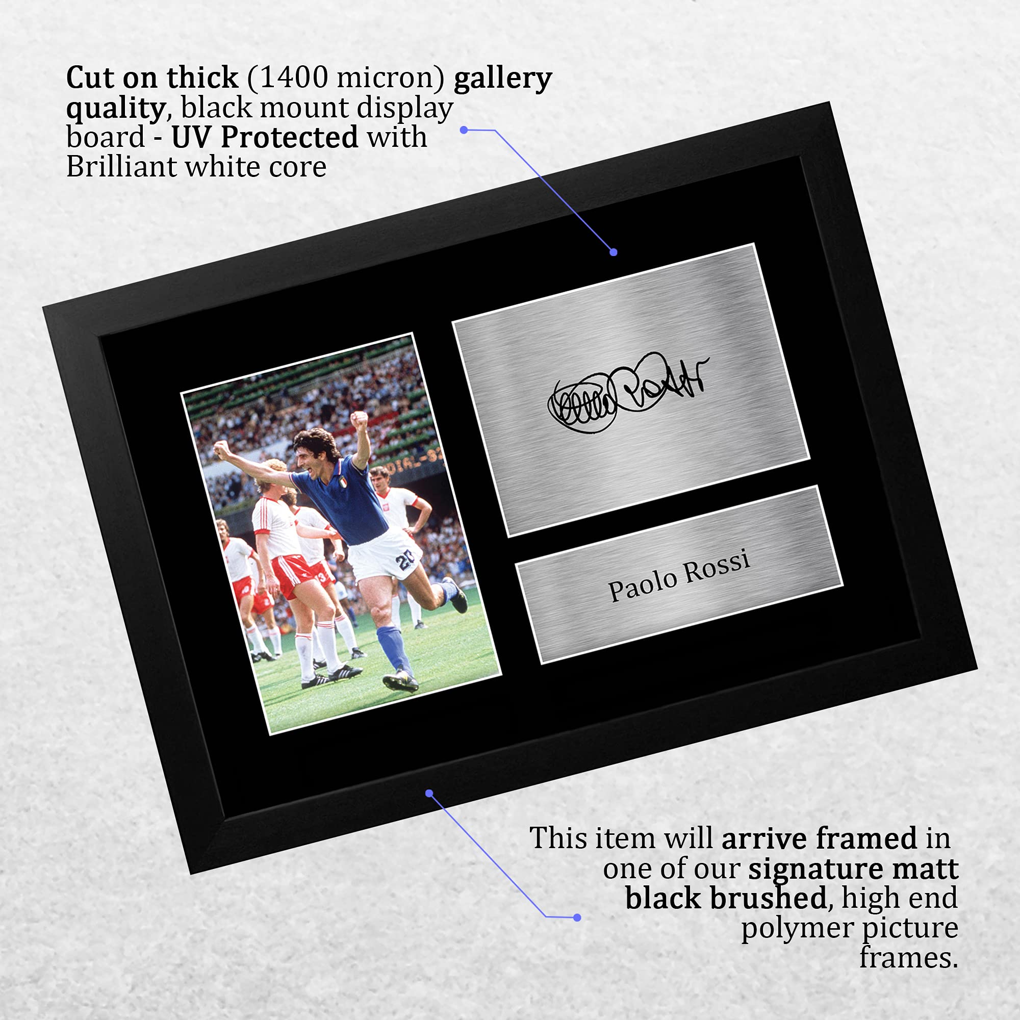 HWC Trading FR A4 Paolo Rossi Italy Gifts Printed Signed Autograph Picture for Football Fans and Supporters - A4 Framed - Image 3