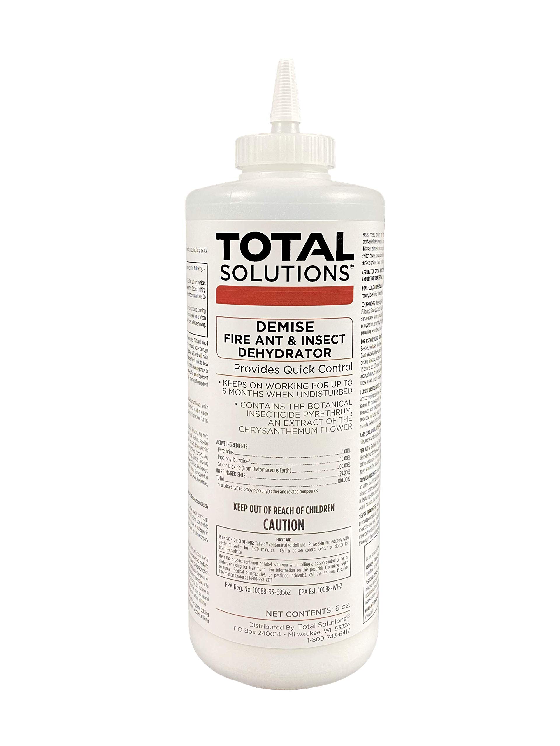 Demise | Powdered fire ant and Insect dehydrator Featuring Pyrethrin for Fast Knockdown of pests and Silicon Dioxide to dehydrate Insects on Contact. (6 oz)