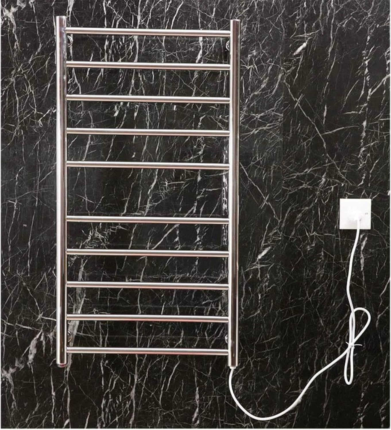 Bathroom Wall Heater Electric Towel Warmer, 304 Stainless Steel Wallmounted Intelligent Temperature Control Drying Towel Rack, Constant Temperature Suitable for Bathroom,Plugin