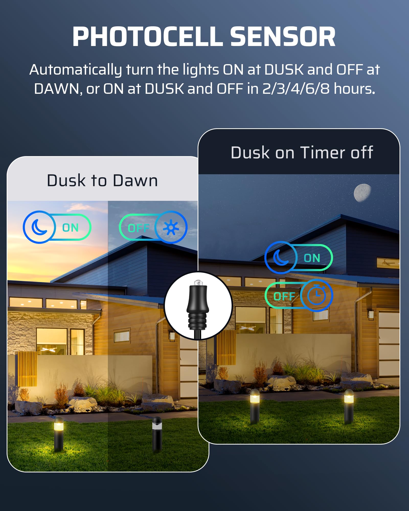 DEWENWILS 300W Low Voltage Landscape Transformer – 120V To 12/14V AC, With Photocell Sensor, Timer & 5 Modes, Weatherproof
