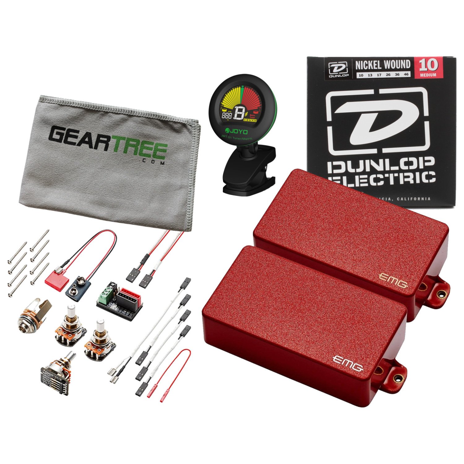 Amazon.com: EMG 81/85 Humbucker Pickup Set Red w/Geartree Cloth 