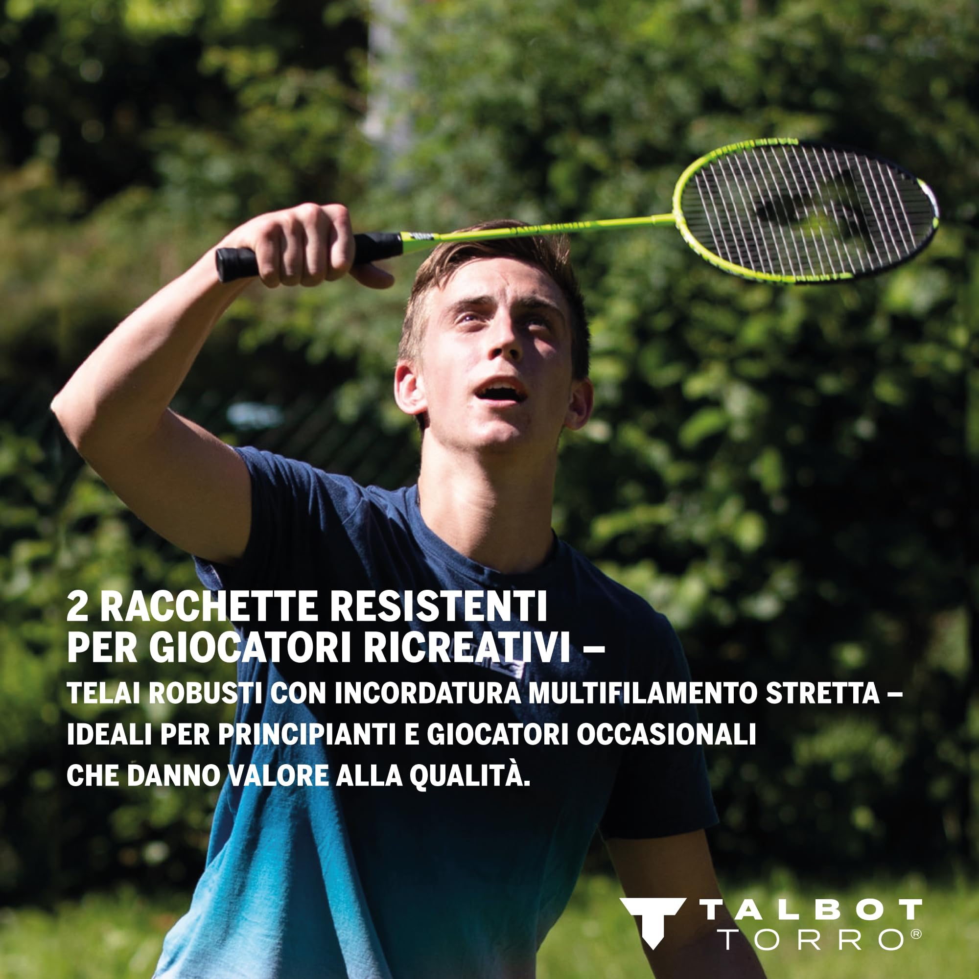 Talbot Torro Set da Badminton Magic Night, 2 Racchette, 2 volani LED per Il Gioco di Notte, in Custodia di Alta qualità, 449405