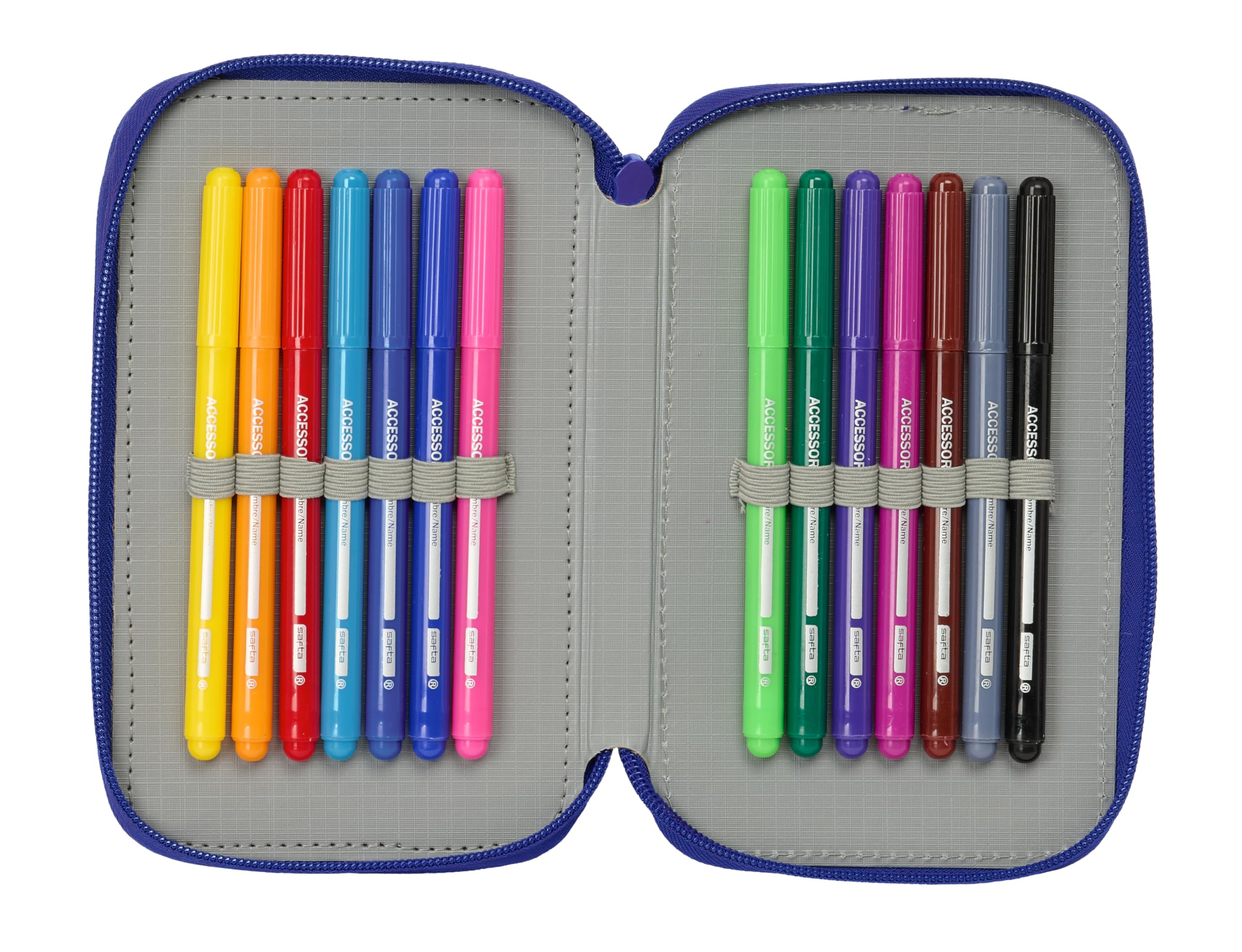 Safta ATLÉTICO DE Madrid - Estuche Escolar con 37 Útiles Incluidos, Estuche Infantil, Estuche Niño, Ideal para Niños de 5 a 14 Años, Cómodo y Versátil, Calidad y Resistencia, 12.5x5.5x19.5 cm