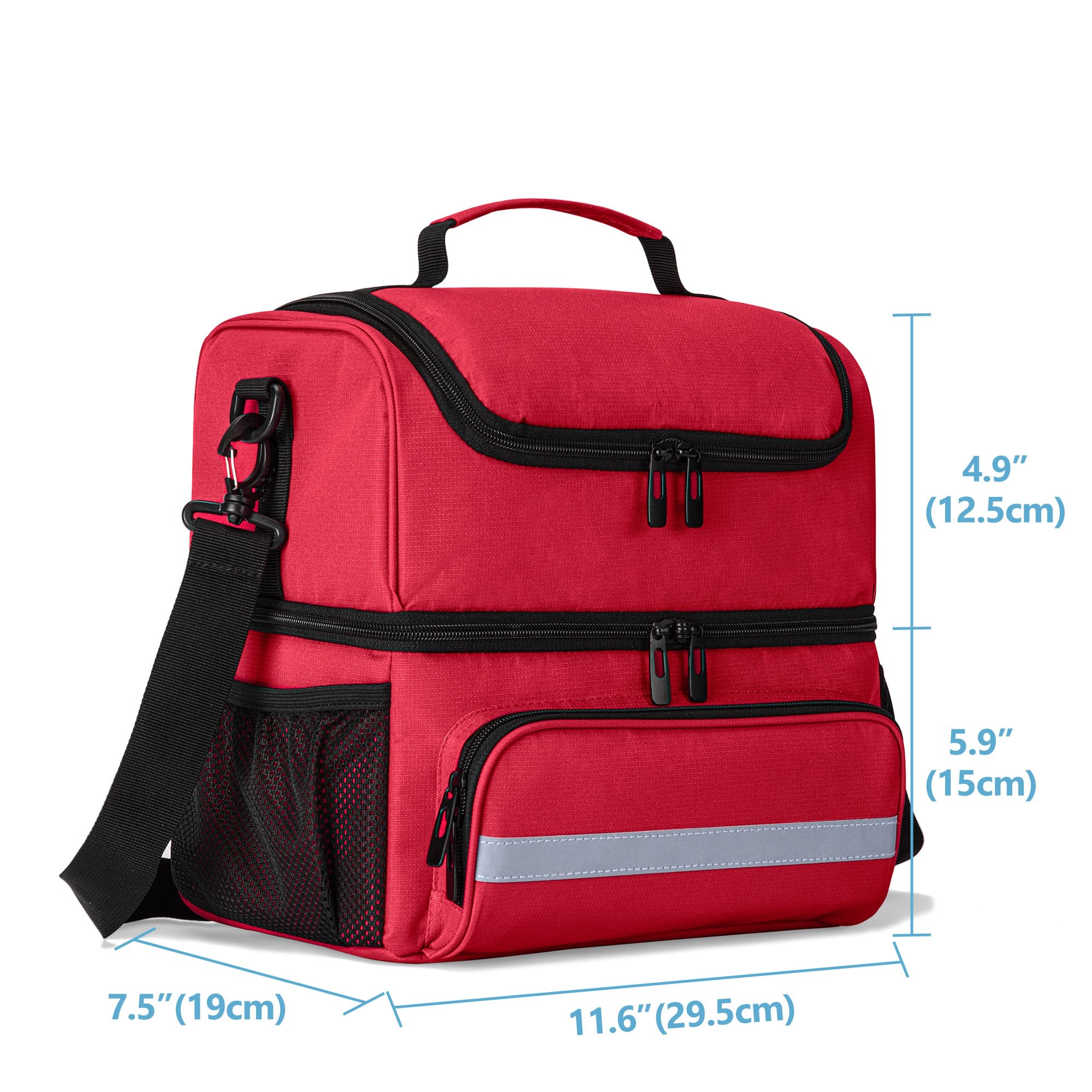 CURMIO EHBOtas, leeg, draagbare medische tas met cijferslot, noodtas voor thuis, reizen en outdoor, rood (patent aangevraagd