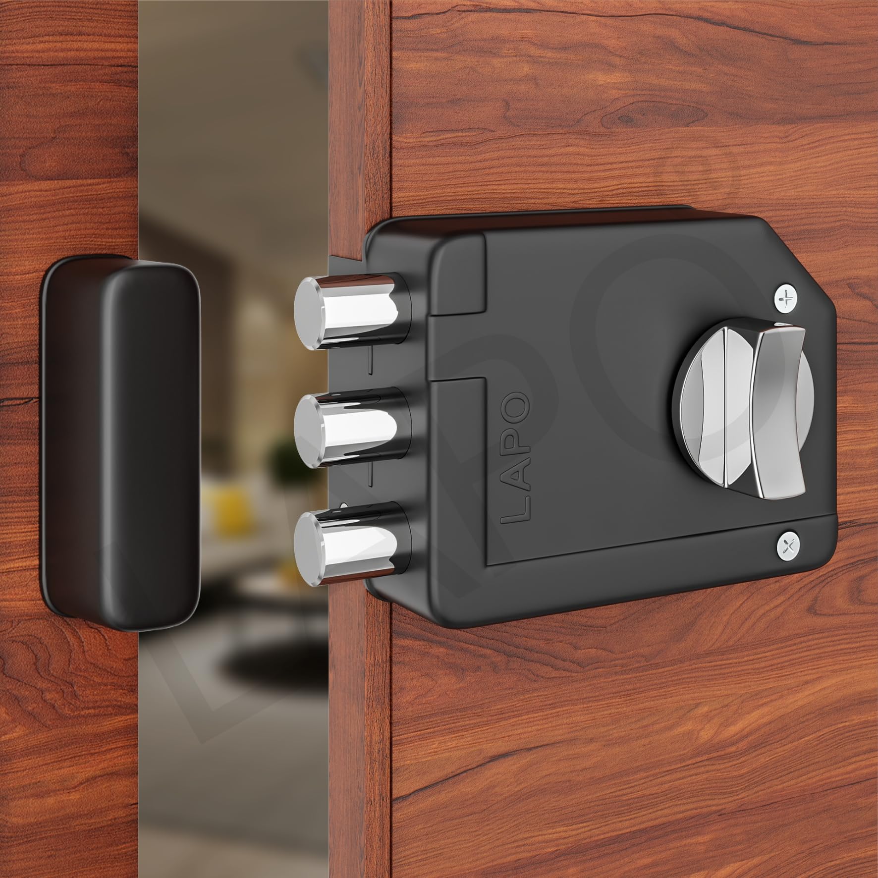LAPO Heavy Duty Rim Lock for Door, Tri Bolt Lock for Main Door, Dead Lock with Keys, Suitable for Left & Right Handed Doors, Double and Single Door of Home, Office (Black, Pack of 1) (B0D268JVP8) Amazon Price History, Amazon Price Tracker