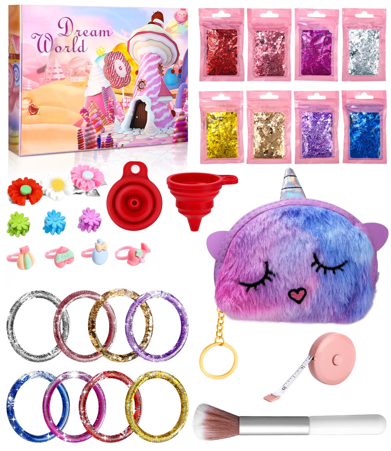 FAOKZE Kit Braccialetti FAI da Te Bambina,Glitter Bracelet Making Kits,Artes y Manualidades,Pulseras NiñA Manualidades,Regalo Bambina 6-10 Anni,Regalos de Cumpleaños