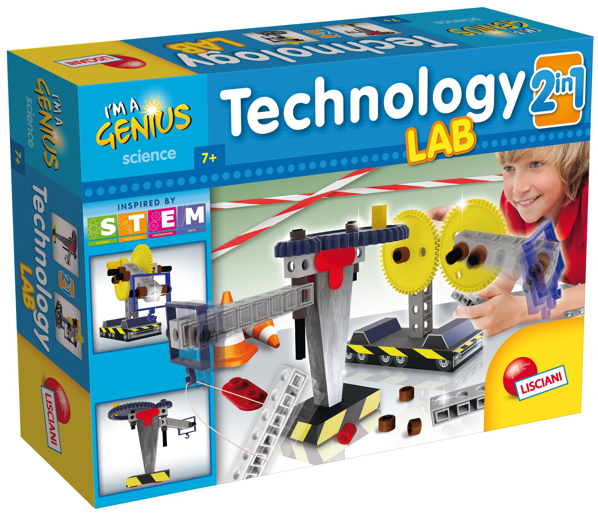 Lisciani I'm a Genius Technology Mech Lab 2 in 1 - Bulldozers/Crane Building Block (61303)
