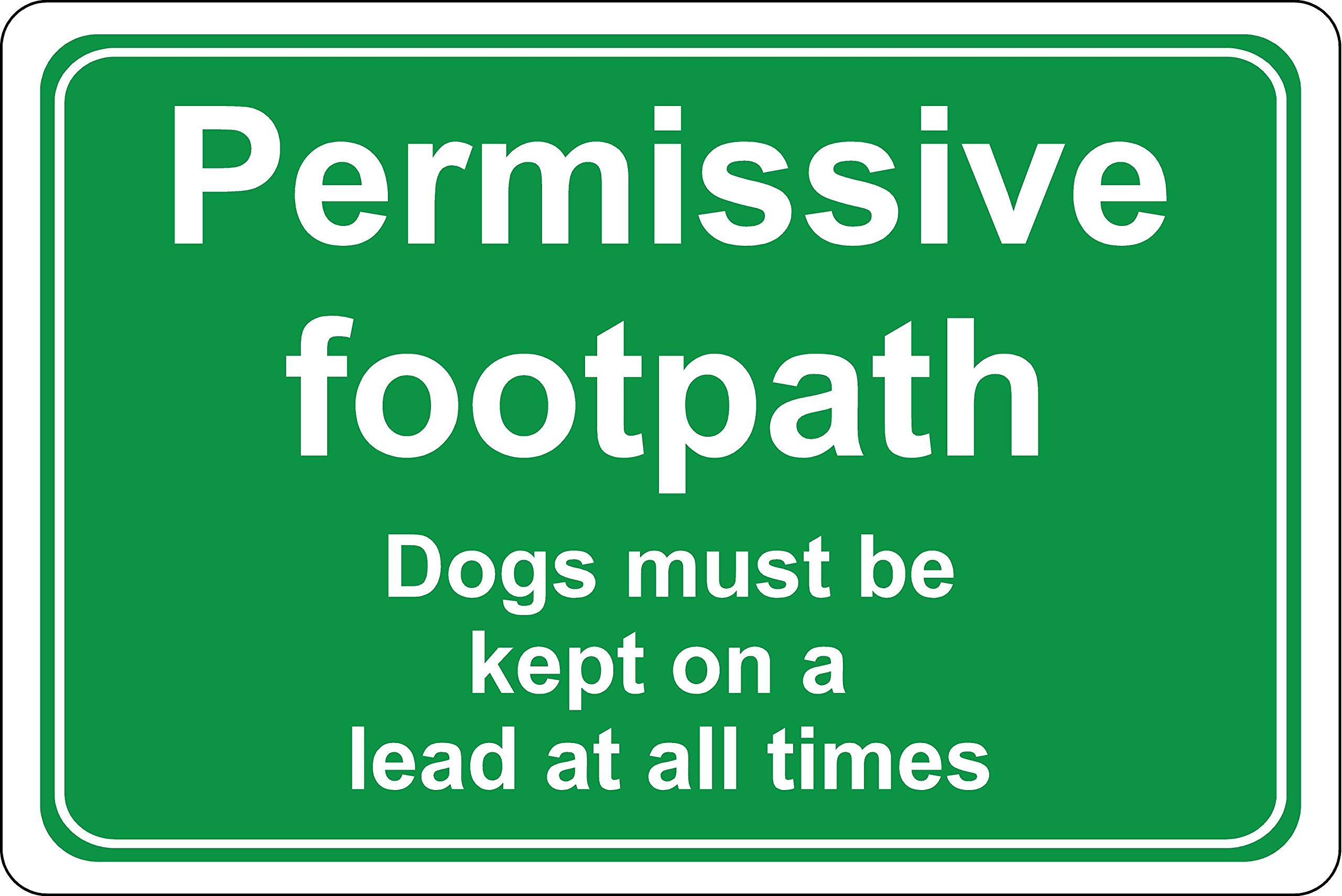 Kpcm Display Ltd Permissive Footpath Dogs Must Be Kept On Leads Pathway Safety Sign - 1.2Mm Rigid Plastic 200Mm X 150Mm