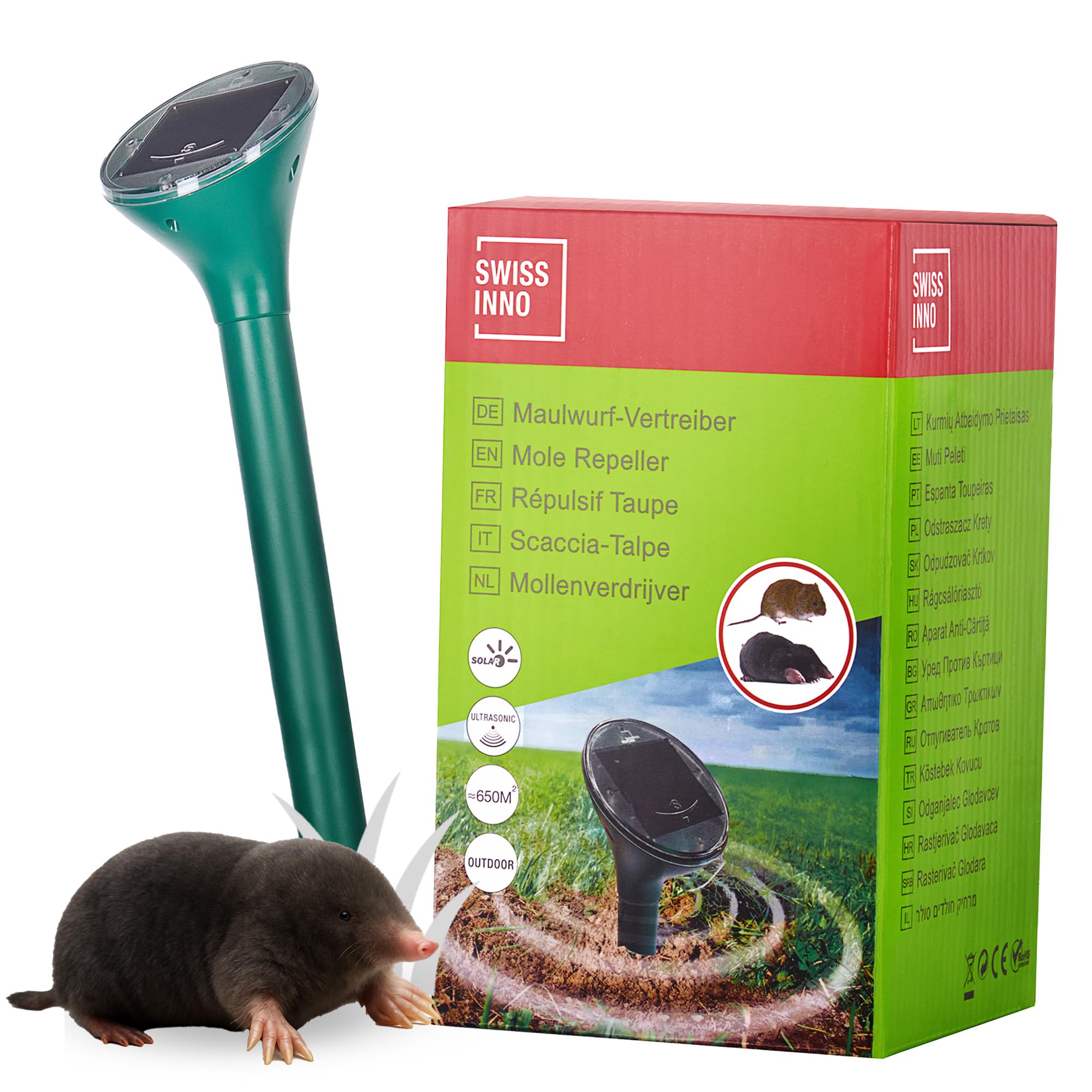 Anti Taupe Solaire Vibration Et Ultrasons 4 Répulsifs Solaires à