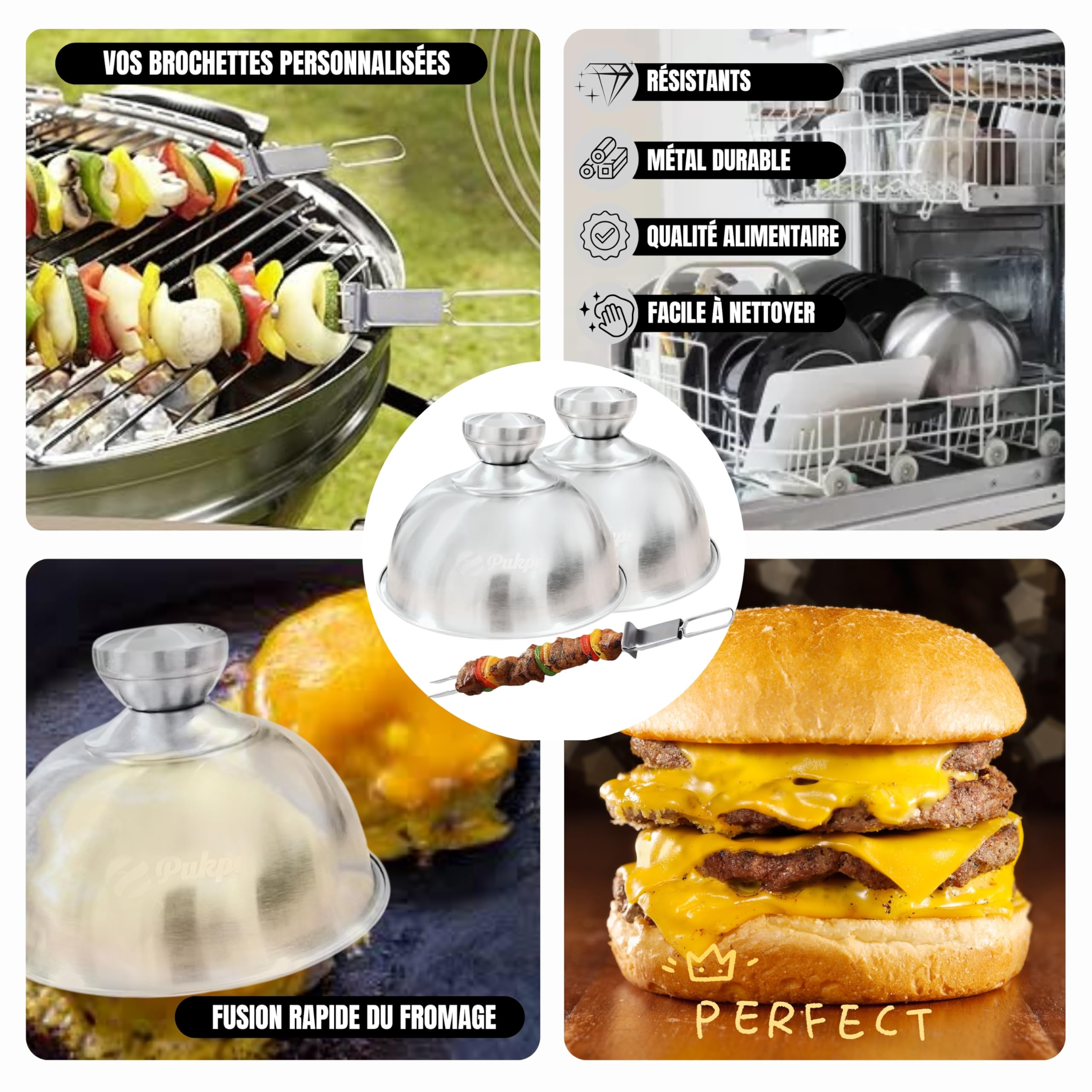 PUKPU Smash Burger Set – 6-teiliges BBQ & Grillzubehör mit Burgerpresse, Burger Smasher, 2 Schmelzglocken, Grillspachtel & Spieß – Geschenk für Männer & Grillfans (Schwarz, 6 PUKPU Smash Burger Set – 6-teiliges BBQ & Grillzubehör mit Burgerpresse, Burger Smasher, 2 Schmelzglocken, Grillspachtel & Spieß – Geschenk für Männer & Grillfans (Schwarz, 6