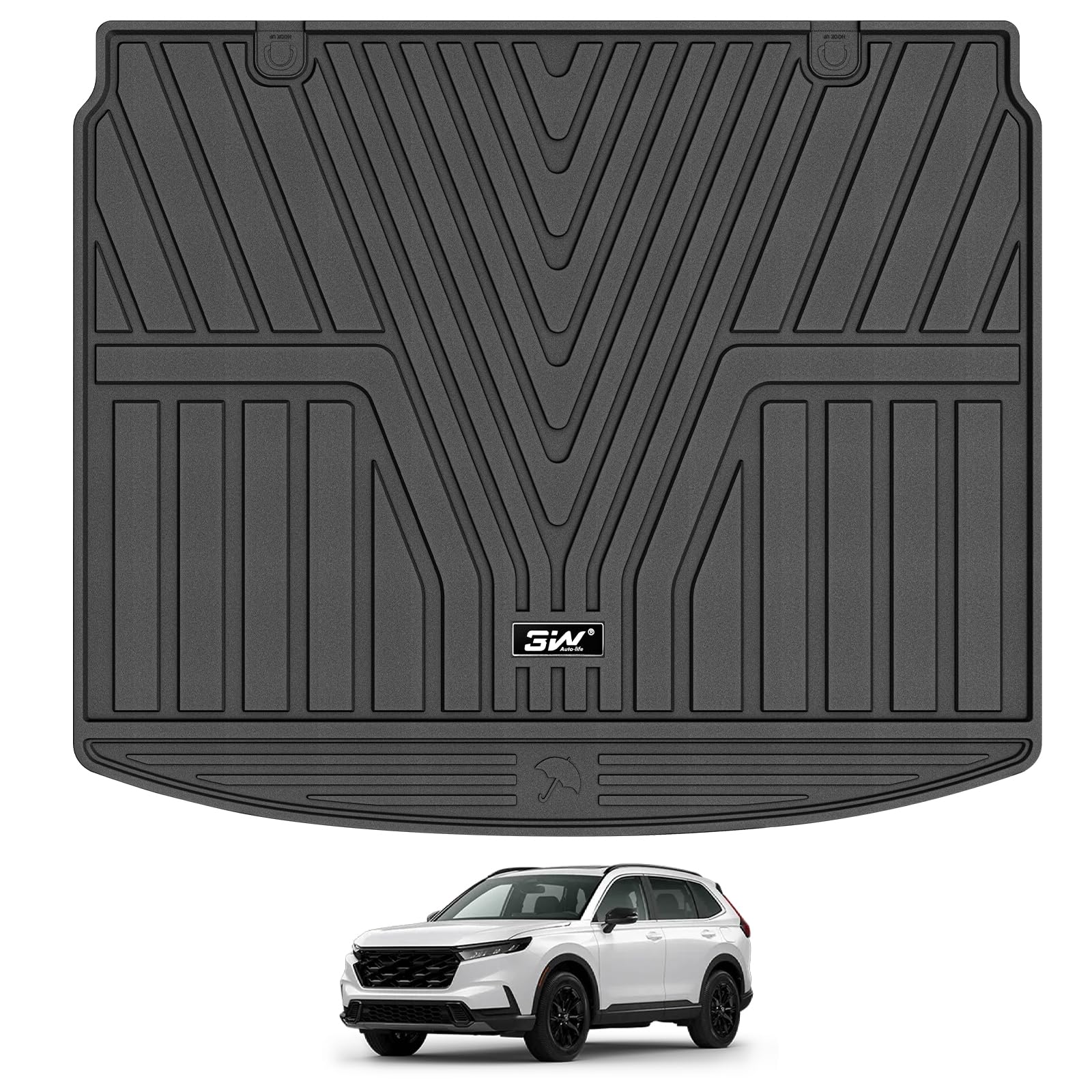3W Cargo Liner Fit for Honda CR-V 2023 2024 2025 2026 (Include Hybrid) TPE Custom Fit All Weather Honda CRV Accessories Odorless Anti-Slip Mats Trunk