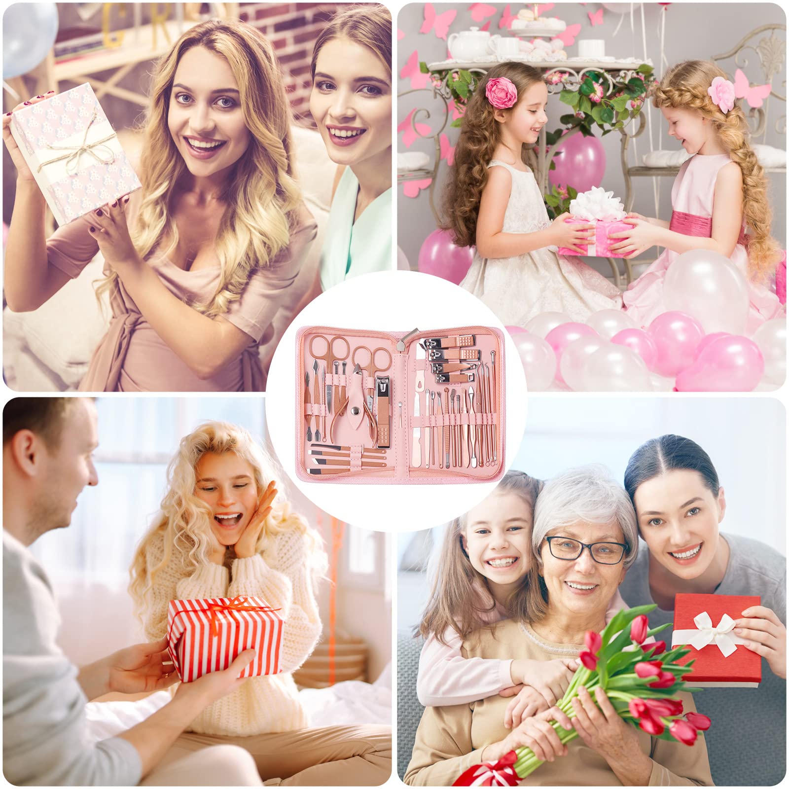 Kit de manicura y pedicura para mujer, 32 en 1, herramienta profesional para el cuidado de las uñas, incluyendo cuidado facial, manos y pi