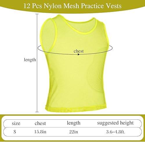 Miniatura 2 de Sintege 12 piezas de fútbol Pinnies de baloncesto Jersey de práctica en equipo Chalecos de malla de nailon Scrimmage para jóvenes niños deportes