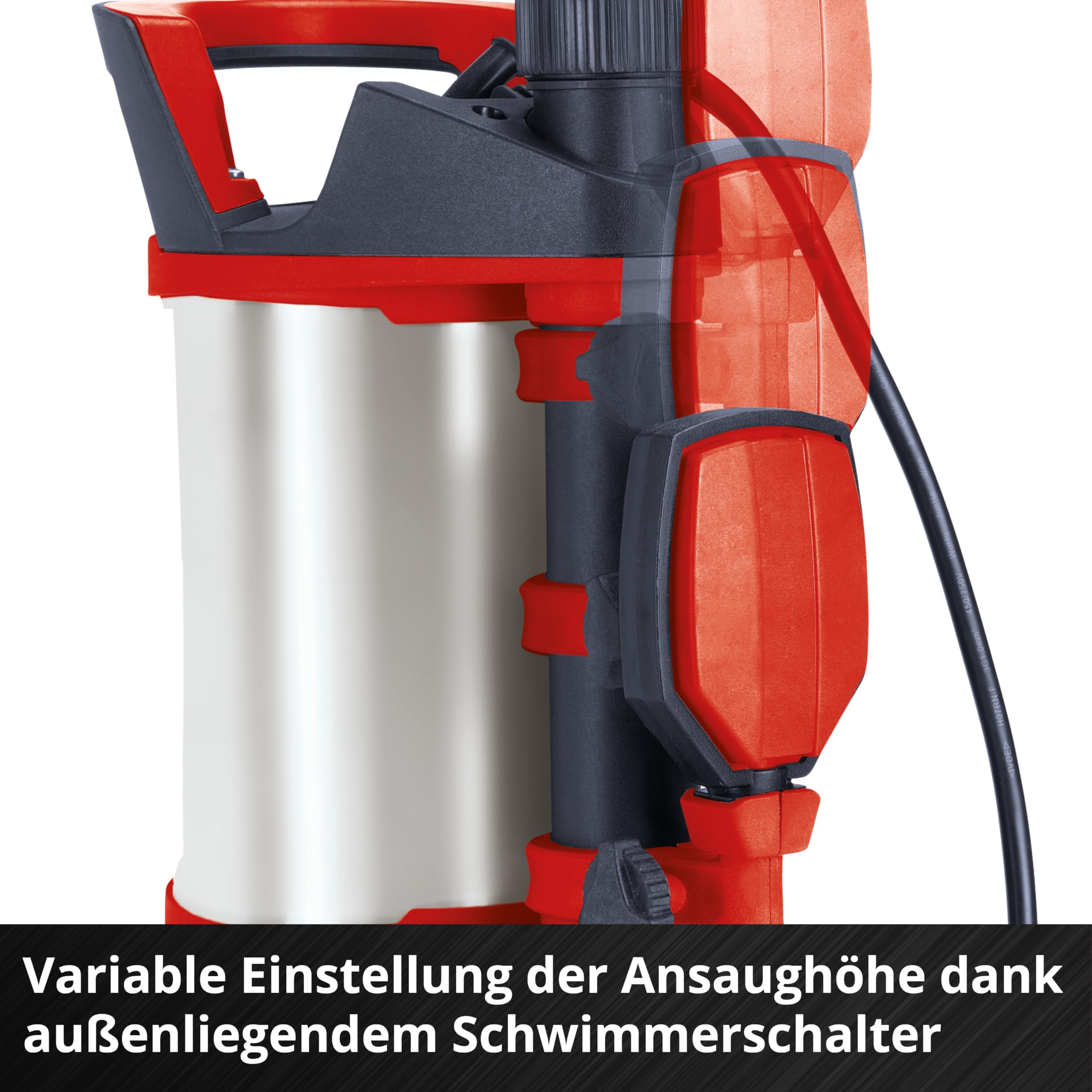Einhell Flutset GE-DP 7535 N LL ECO (750 W, bis zu Ø 35 mm Fremdpartikelgröße, max. 18.500 L/h Fördermenge, inkl. 10 m Gewebeschlauch, Universaladapter, Kunststoffbox)