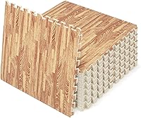 Vista 10 de Tangkula Alfombrillas de espuma de 24 azulejos con borde, 96 pies cuadrados de EVA entrelazadas para equipo de ejercicio, tapetes elásticos de juego