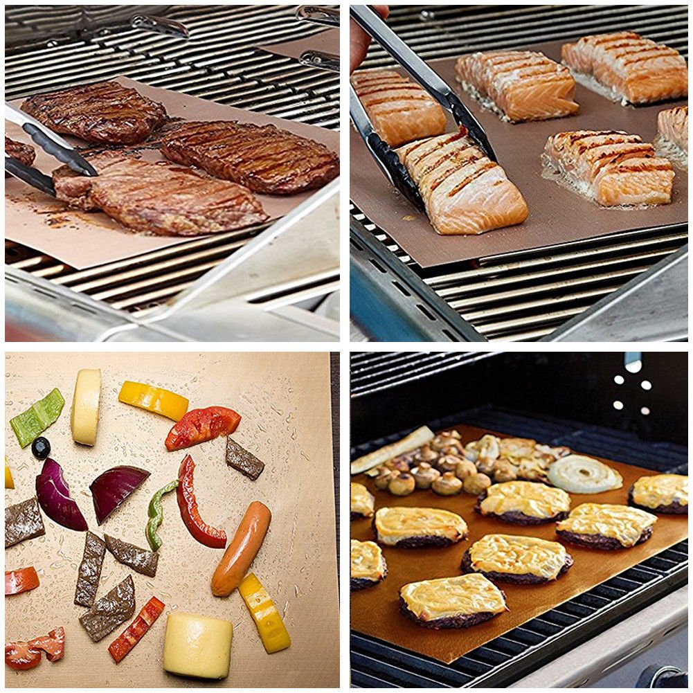 Grillmatten Set 5-teilig - Wiederverwendbare Antihaft-Matten Für Gas & Holzkohlegrill