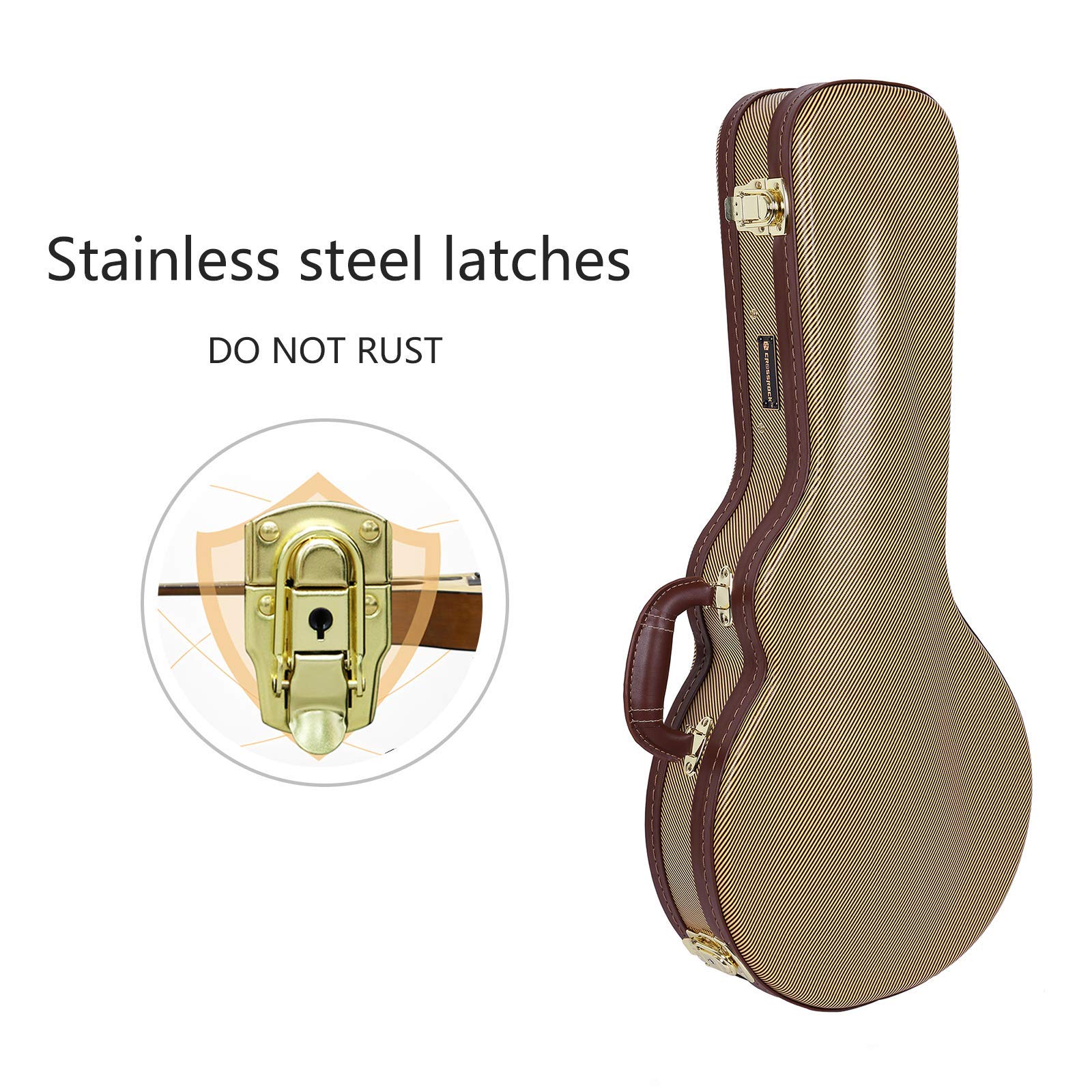 Crossrock, Hartschalenkoffer für F-Style Mandoline, in Vinyl Tweed, (CRW620MFTW)