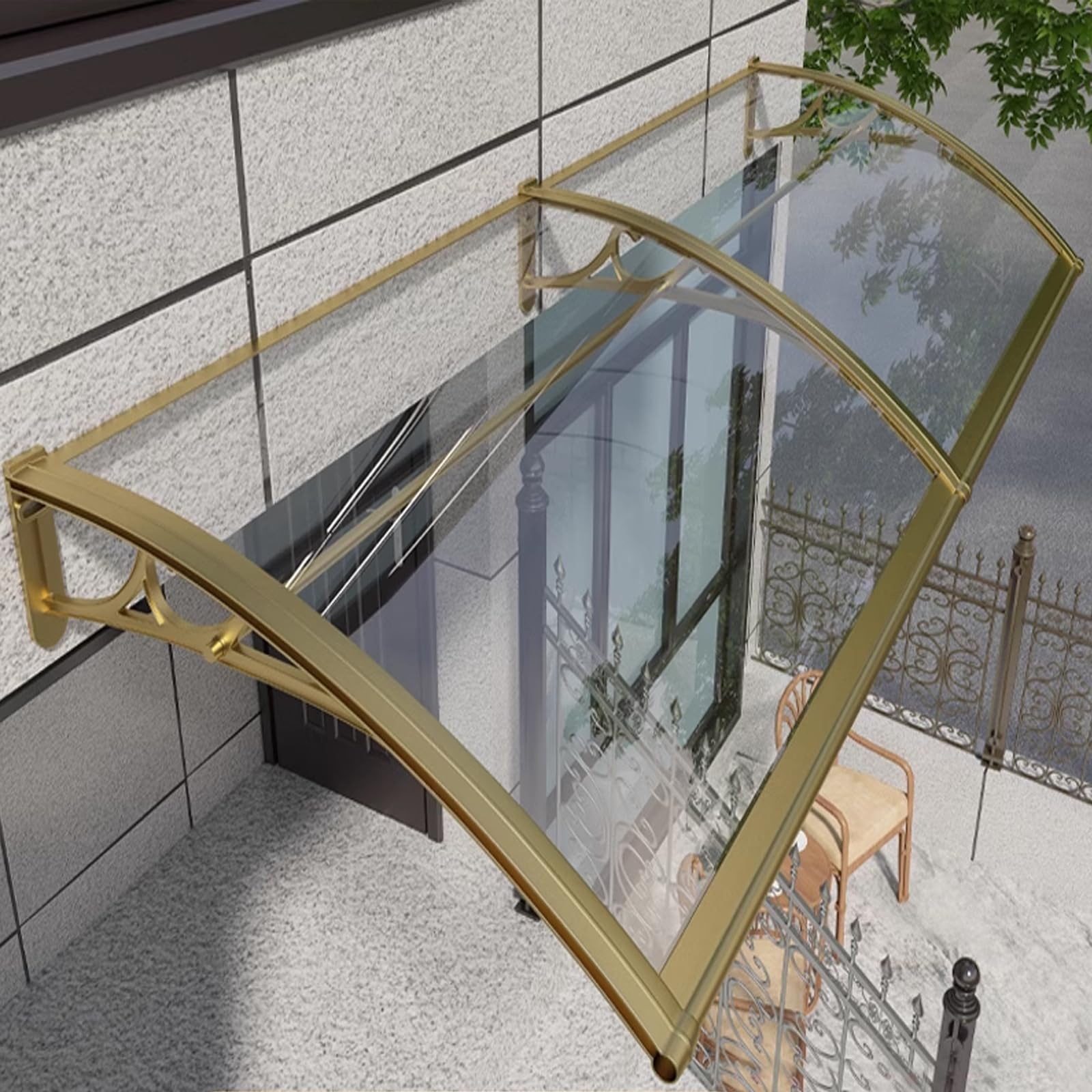 Auvent pour porte d'entrée abri de fenêtre transparent et étanche