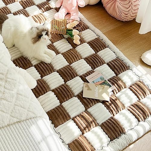 Funda de sofá para mascotas, tapete cuadrado grande a cuadros para mascotas, divertido y mullido, funda de sofá para perro, cama, productos para