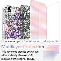 Vista 433 de I-MGAE-IN-AR - Funda diseñada para iPhone 12 y 12 Pro, diseño de mariposa plateada brillante, funda protectora de poliuretano termoplástico, suave