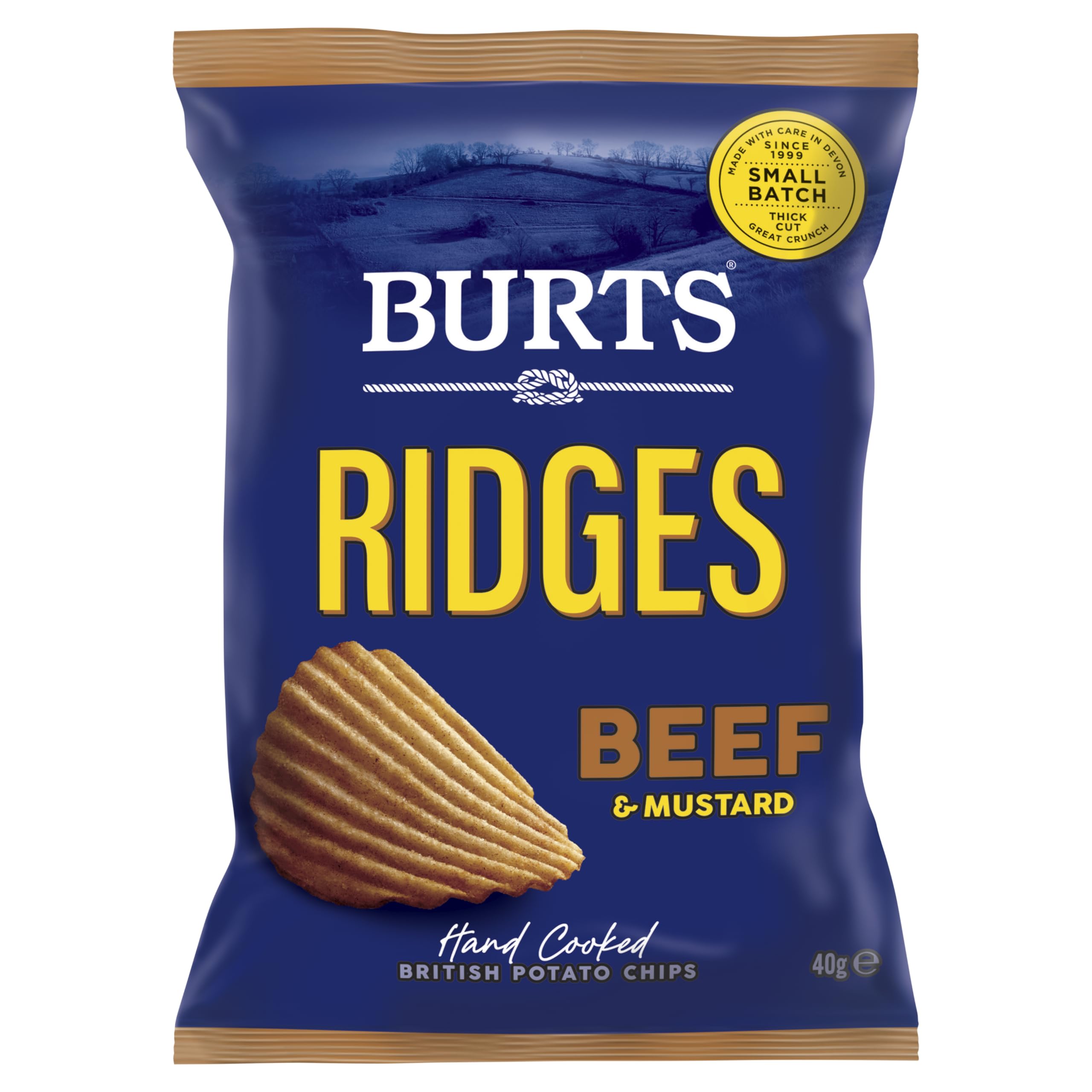 Burts Ridges Beef & Mustard British Potato Chips 40g