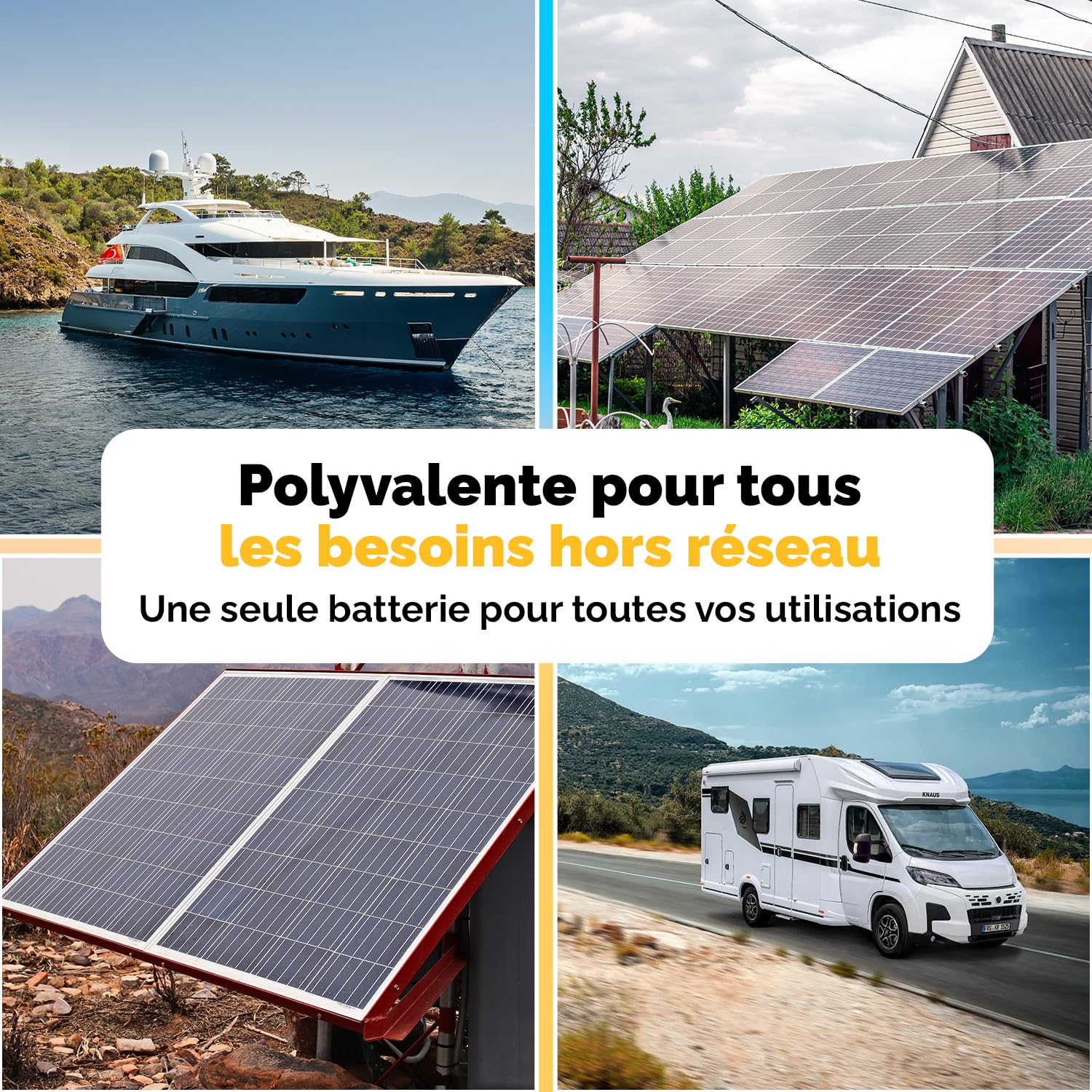 Electronicx Batterie Gel 12V 110Ah C100 Édition Solaire – Batterie de Service à décharge Lente 110 Ah – Technologie Gel – Borne Positive à Droite – Camping-Car Bateau Photovoltaïque