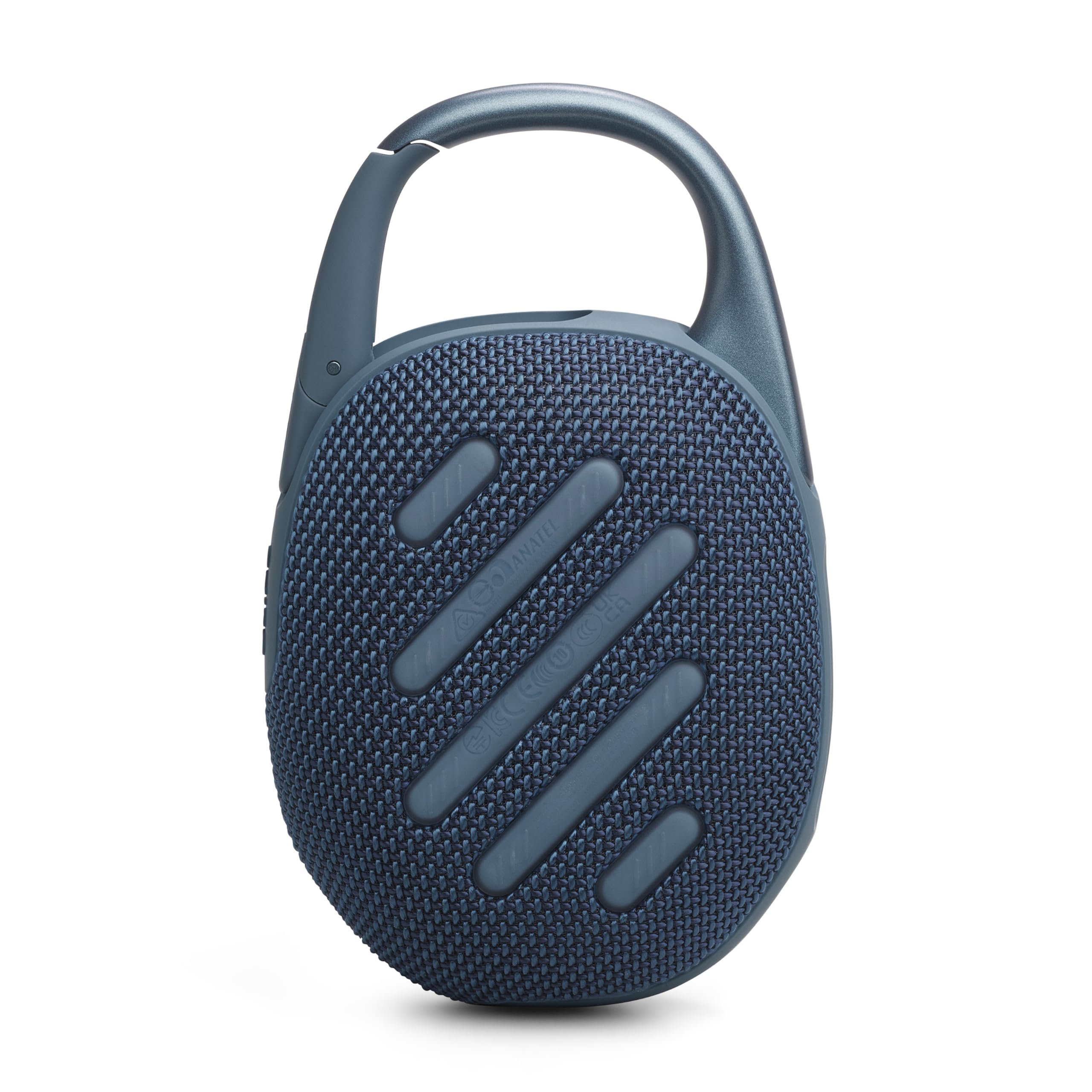 JBL CLIP5 Haut-parleur Bluetooth, chargement USB C, IP67, étanche à la poussière, étanche, compatible avec les applications, structure à mousqueton, radiateur passif inclus, portable, bleu JBLCLIP5BLU